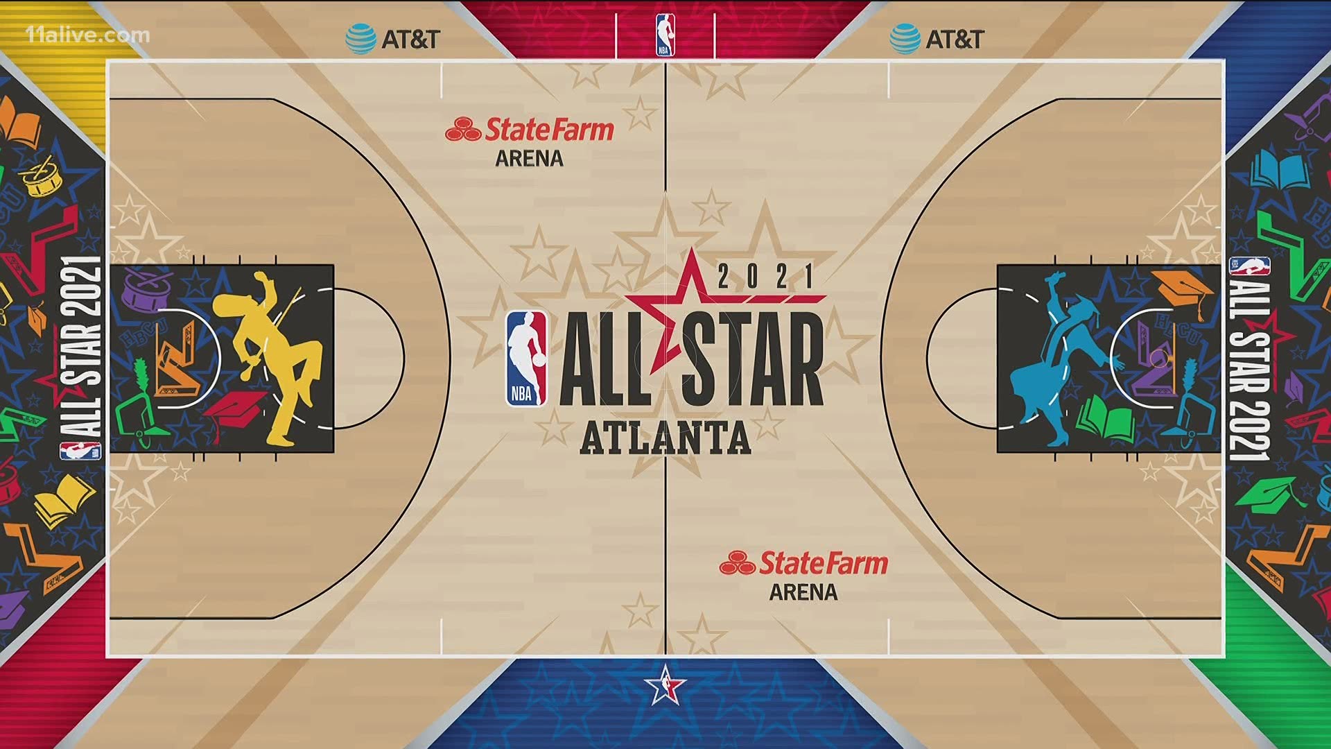 Here's a look at what the court will look like for Sunday's game.