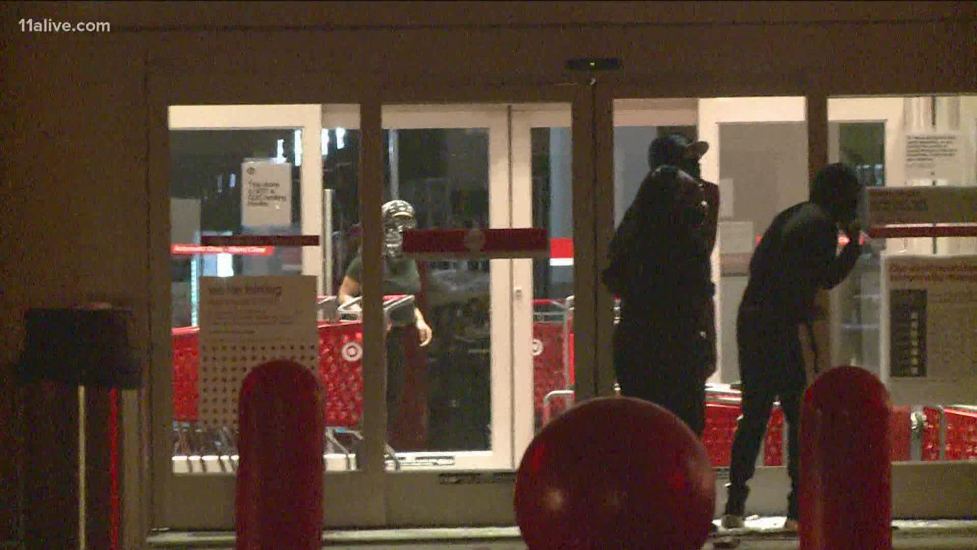 11Alive saw people entering in and taking from the Target on Syndey Marcus in Buckhead.