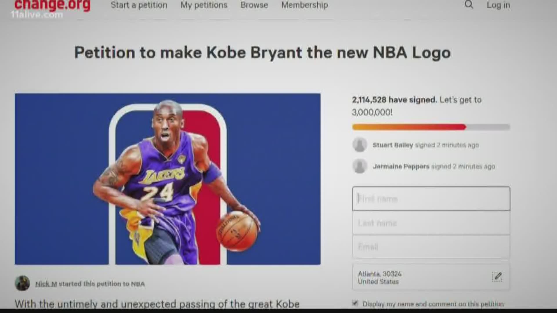 Kobe Bryant NBA logo proposed in 
