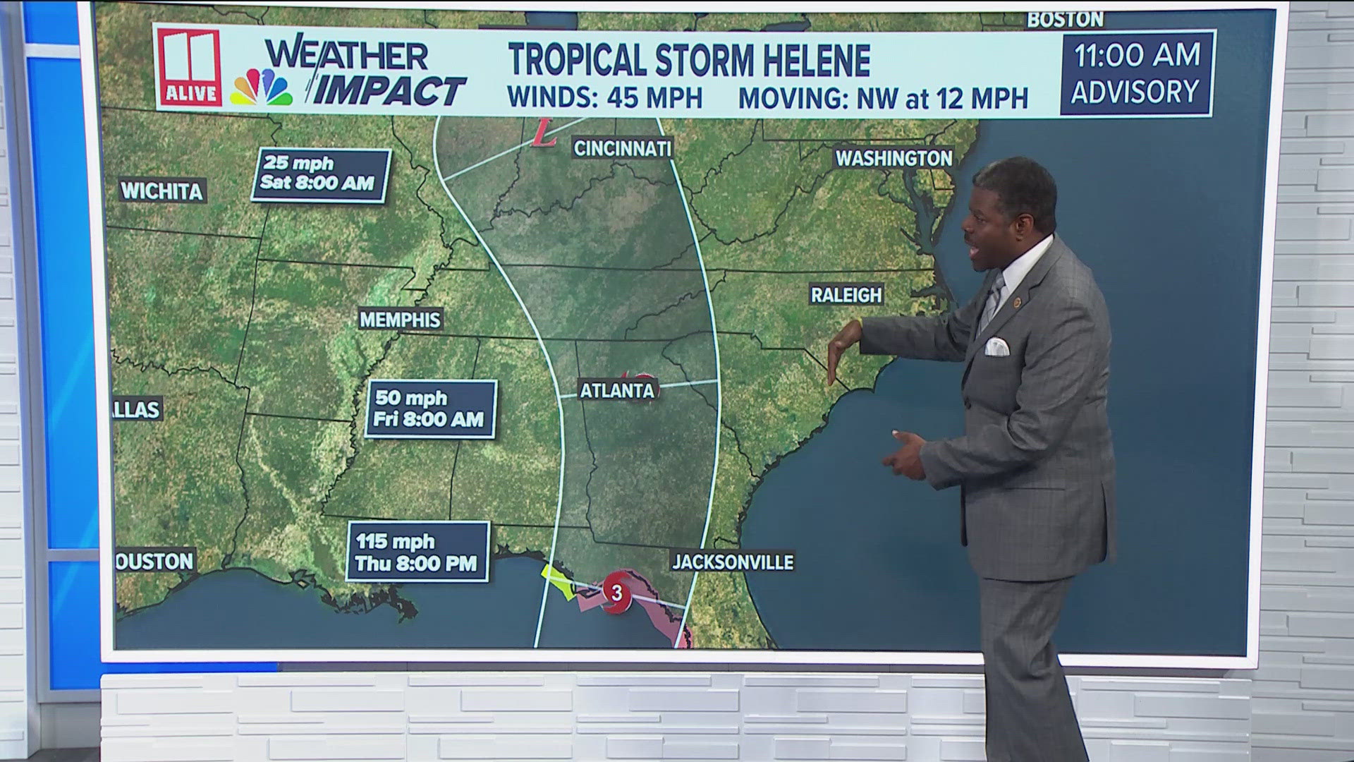 Helene is forecast to bring heavy rain and gusty winds to north Georgia