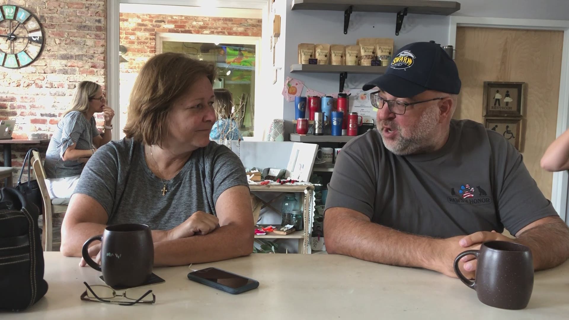 Kayla Bergeron and Kenneth Marchello survived the attacks on the World Trade Center 18 years ago. This week they met for the first time at a coffee shop in Cumming, Ga.