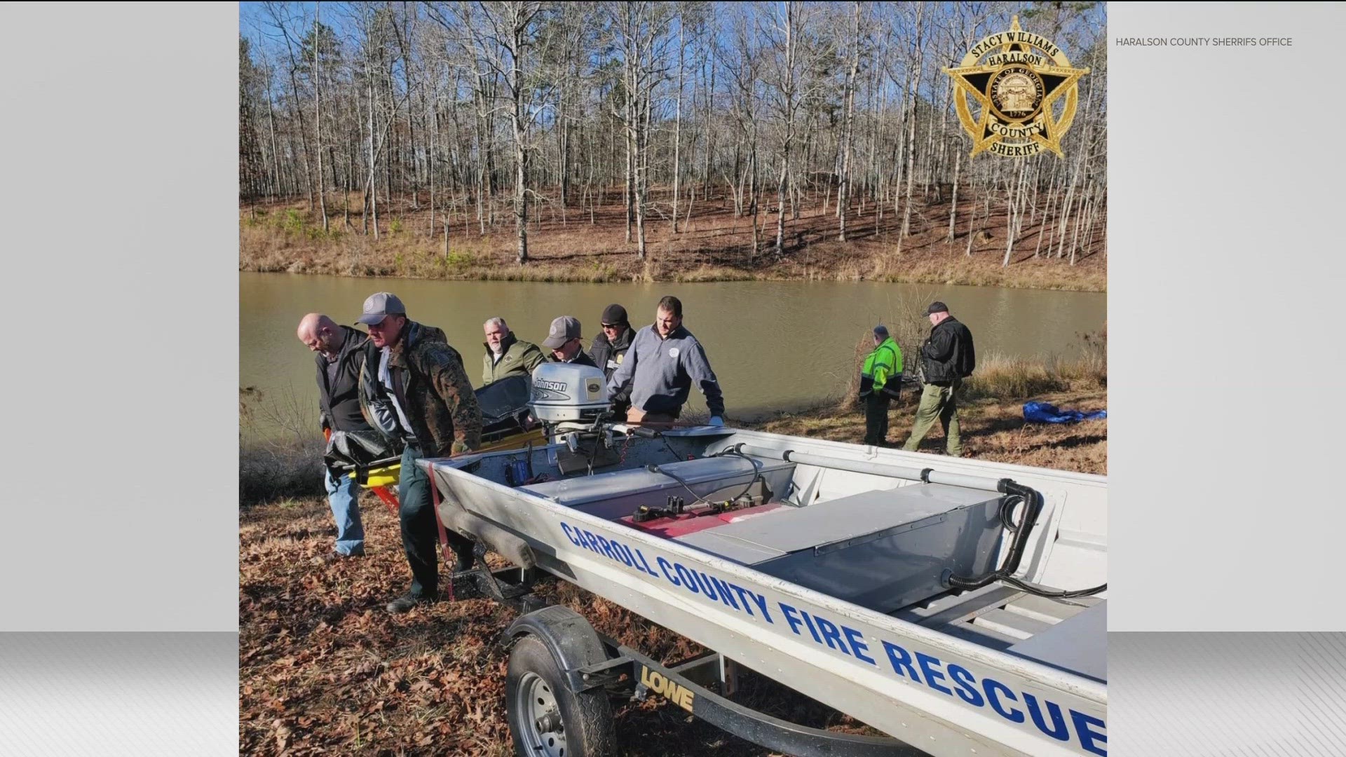 After the search lasted hours into the night, they stumbled upon the tractor near the edge of the lake on the property.