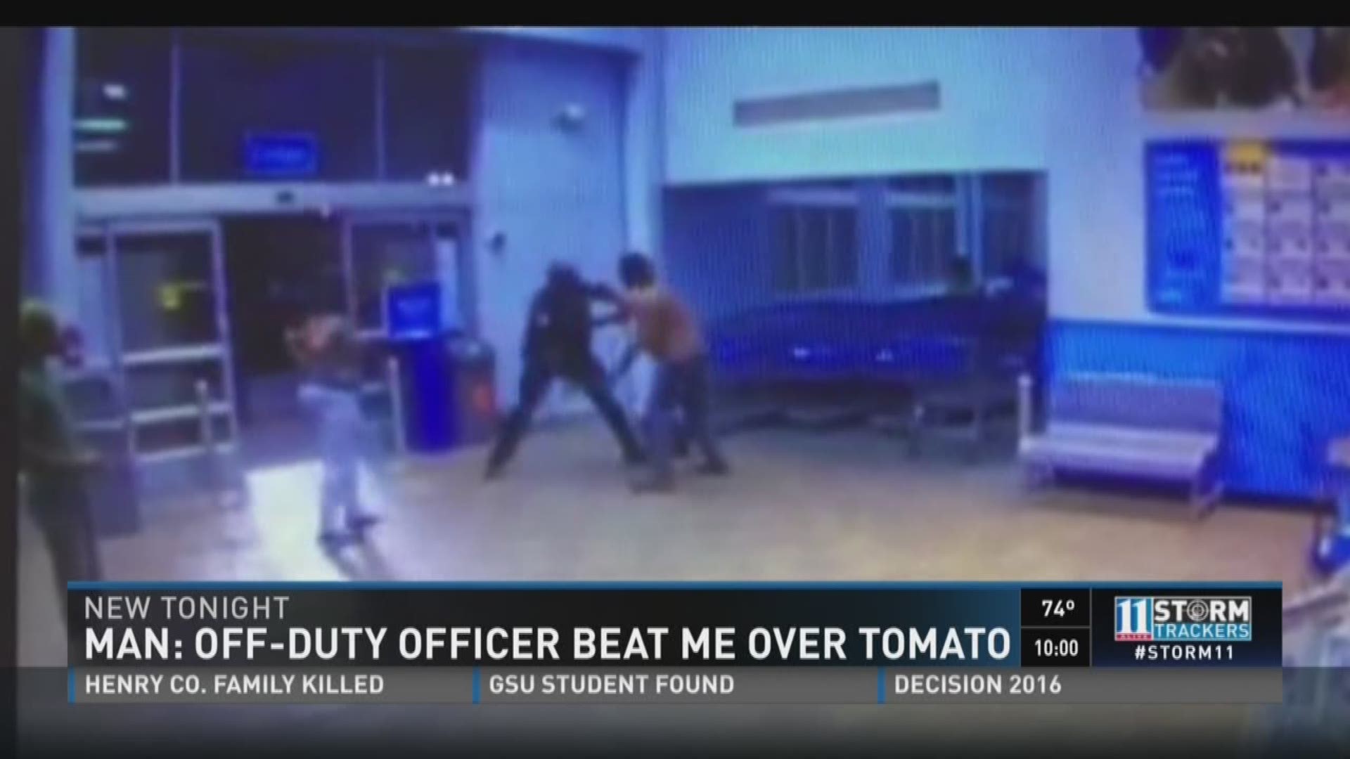 Man: off-duty officer beat me over a tomato