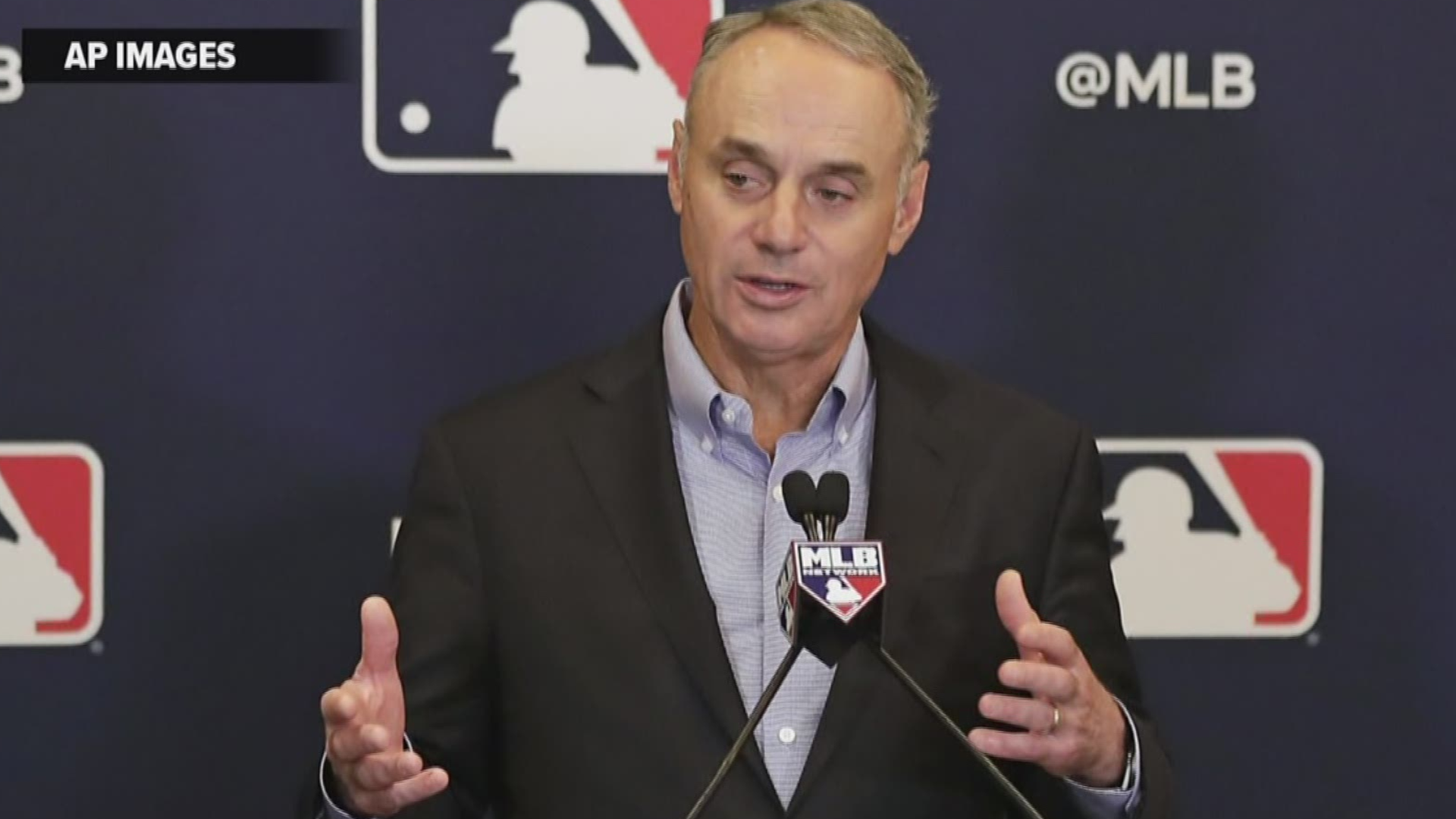 An 11Alive source said that Rob Manfred meant to praise the Braves for eliminating Chief Noc-A-Homa many years ago, but inadvertently referenced the Chop cheer.
