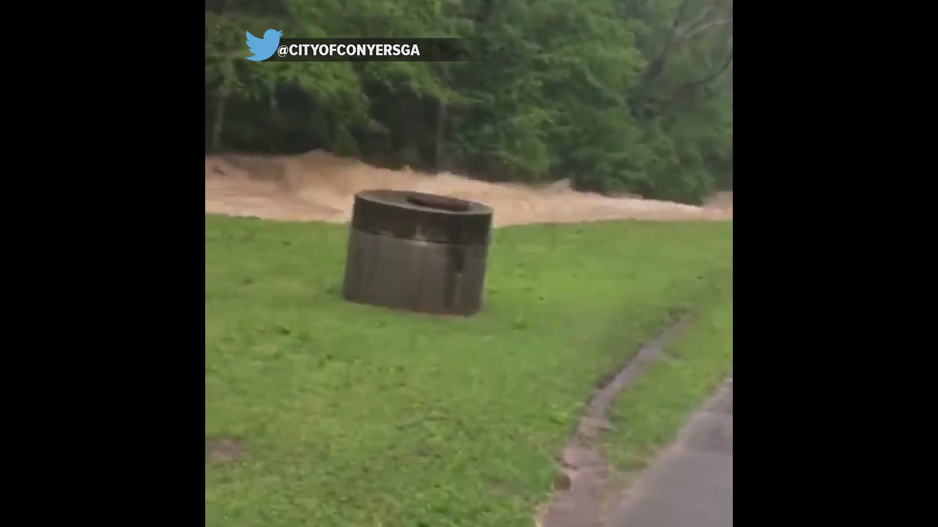 The City of Conyers shared video of quickly moving water after severe weather on April 19, 2019.