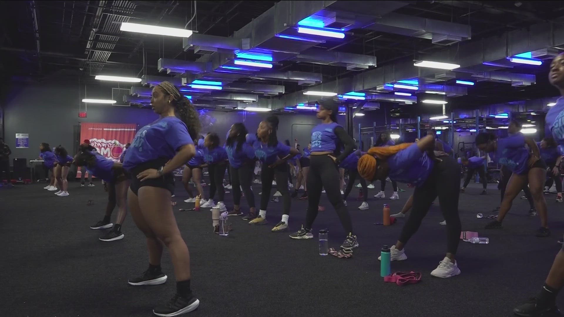 The free workout was focused on empowering college-age women while helping them to live healthy lifestyles.