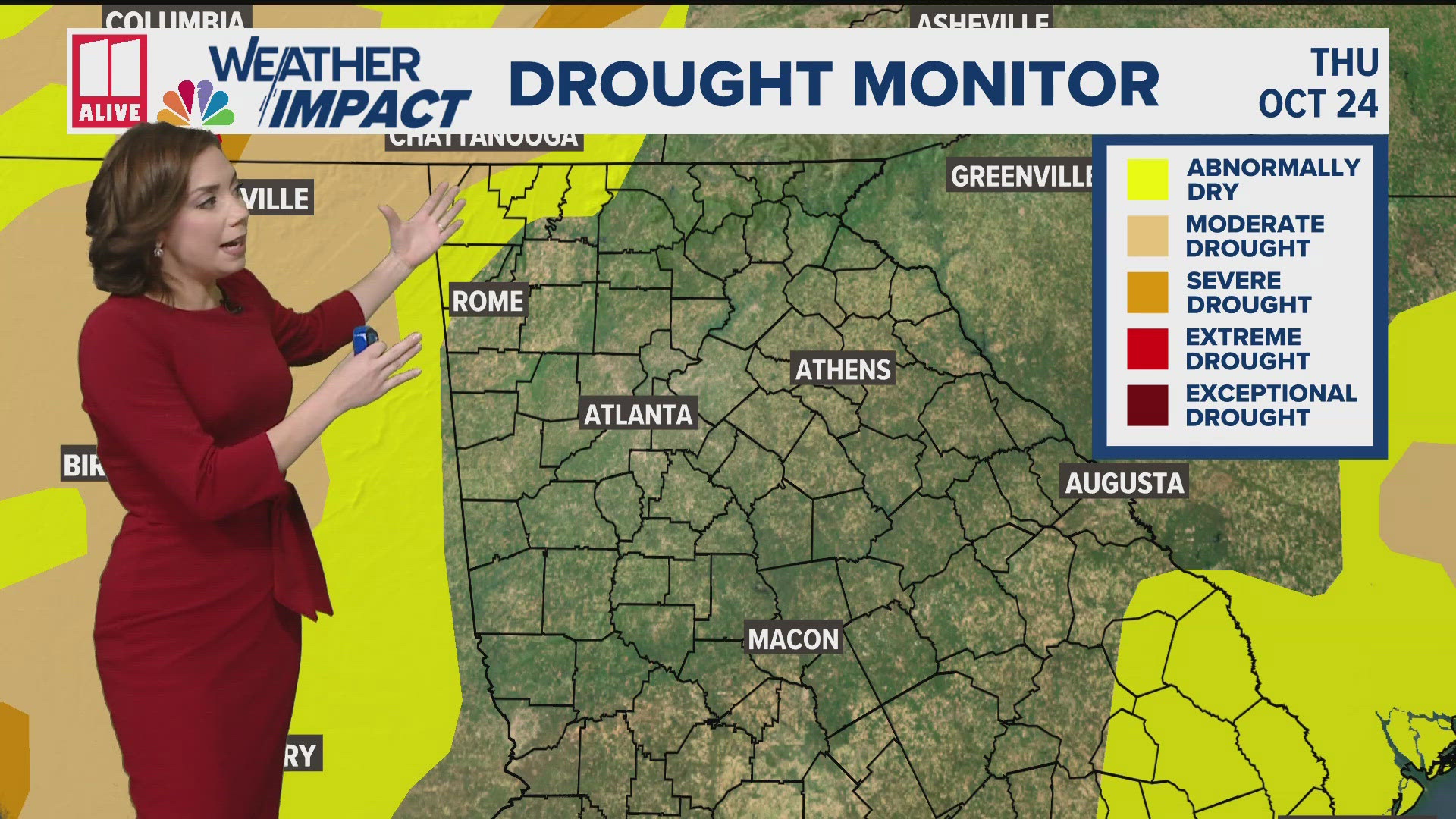 The latest U.S. Drought Monitor was released Thursday morning, October 24th and shows we're still reaping the benefits of the record-setting rain from Helene