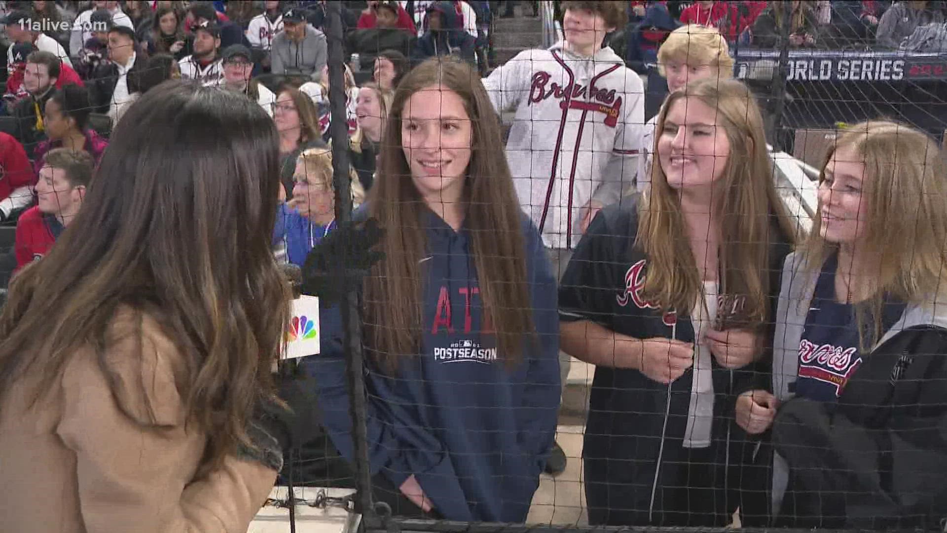 In the 5th inning, the Atlanta Braves were up 6-0 in the World Series. Hear from these young fans watching live at Truist Park.