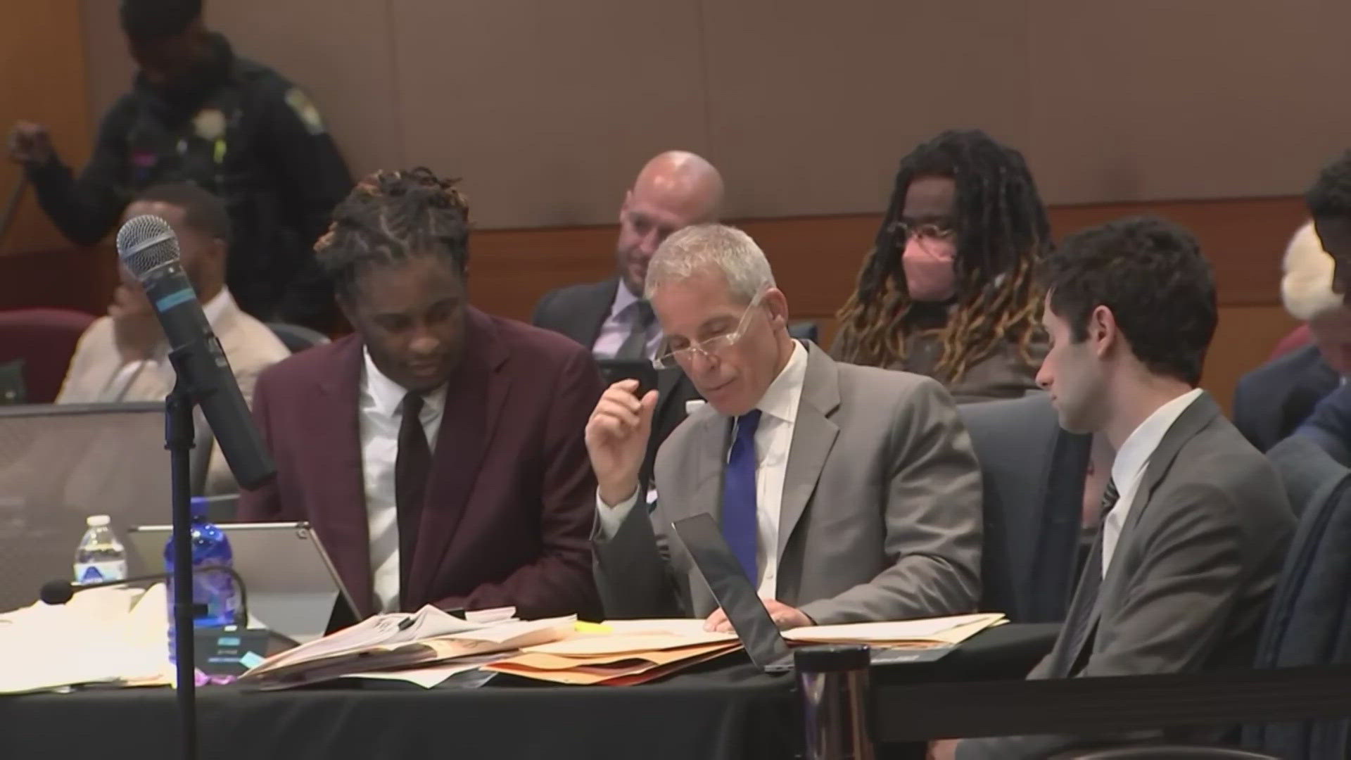 The YSL RICO trial proceedings continued on Monday with witness testimony and evidence. Some of Young Thug's catalog was played during proceedings.