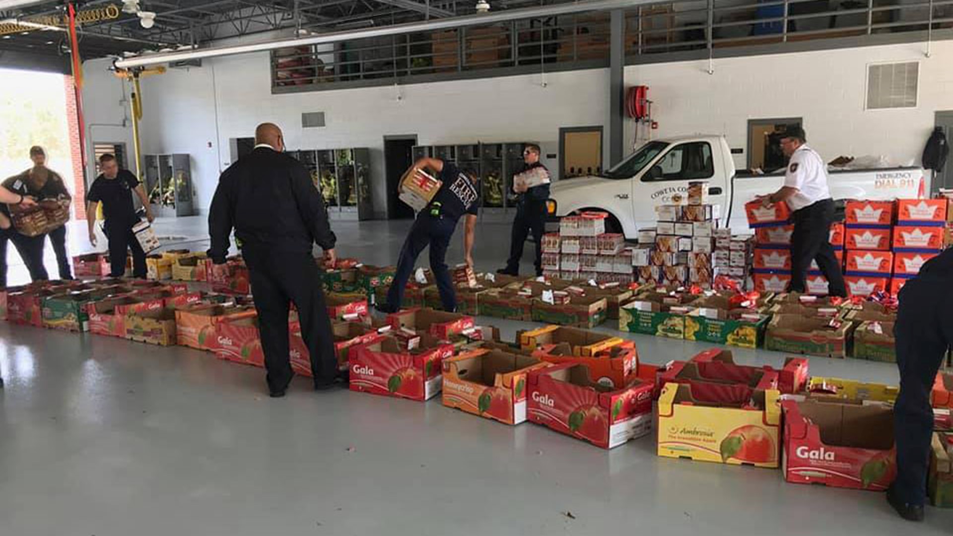 Officers and firefighters visited over 300 homes and delivered meals the day before Thanksgiving.