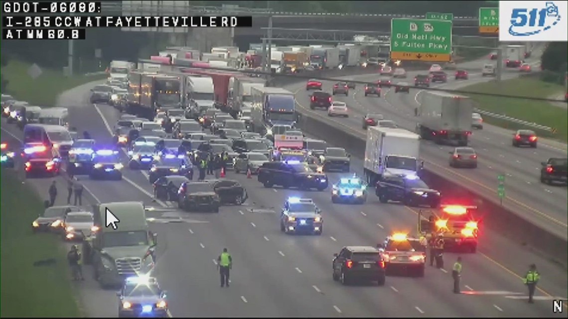 Fatal crash shuts down several lanes of I285 eastbound near the