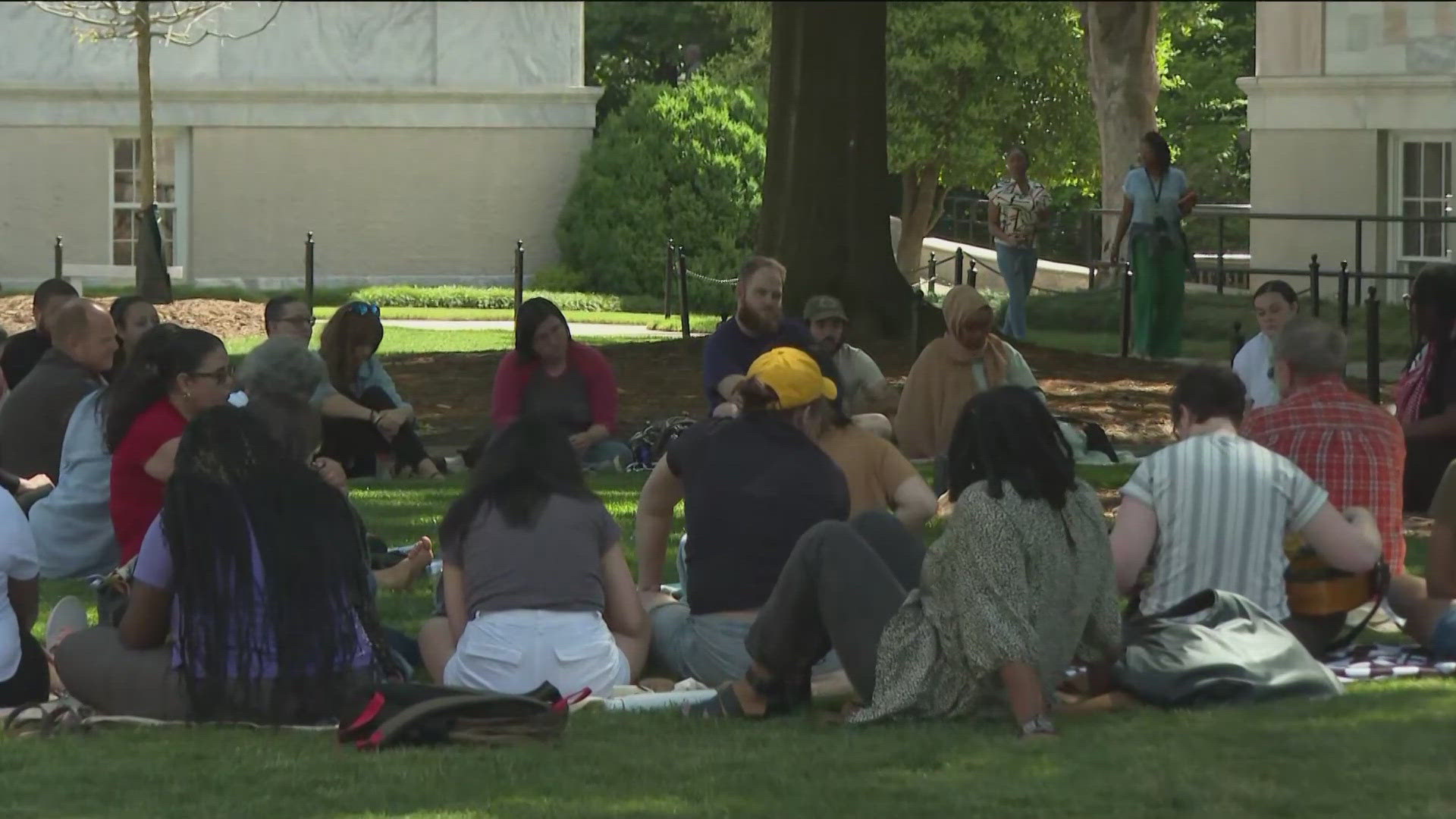 The prayer vigil comes a week after protests began on Emory's campus.