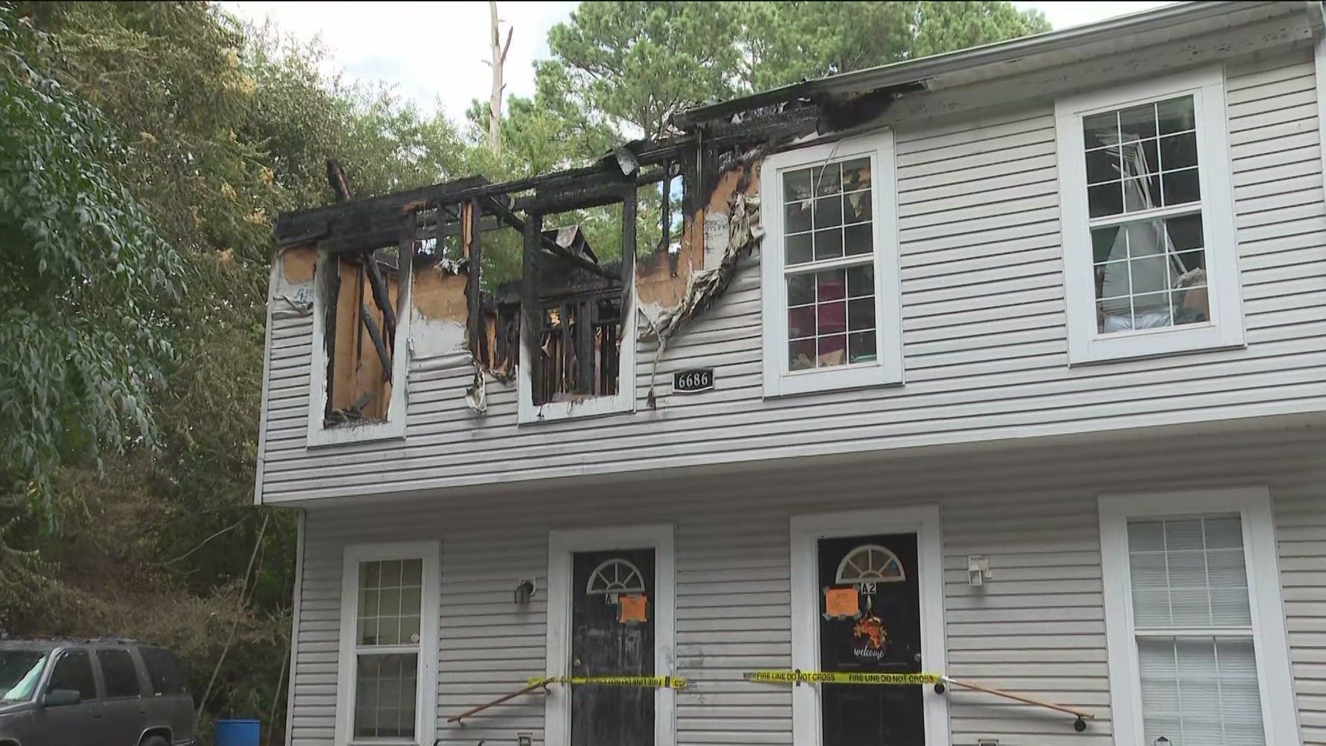 DeKalb Fire said the flames sparked at a townhome at the 6600 block of Chupp Road in Stonecrest.