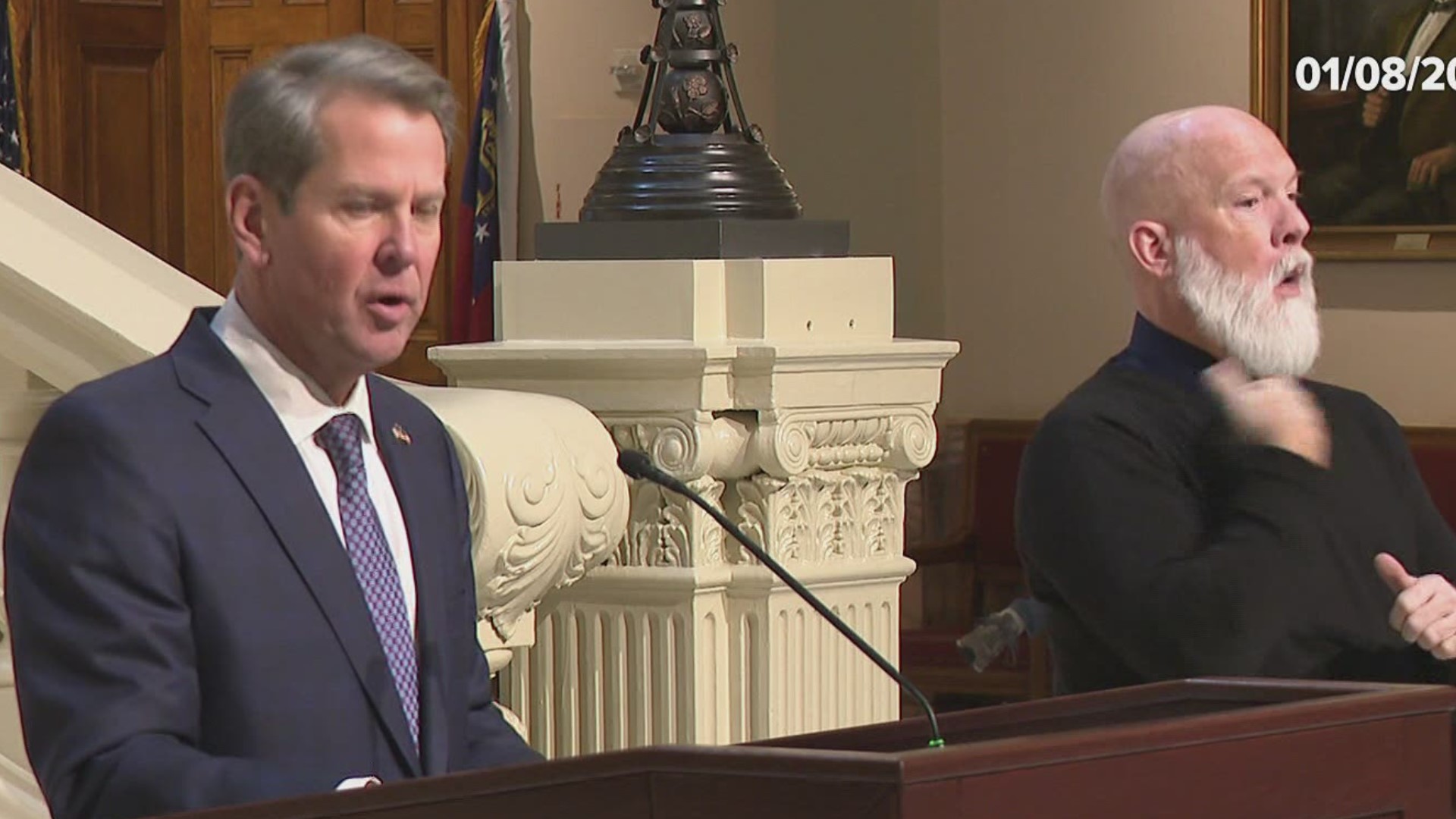 Gov. Brian Kemp reports that state now has the capacity to administer 80,000 vaccines a week