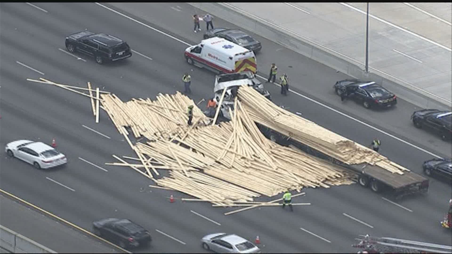 Atlanta traffic | I-75 SB Cobb County lumber spill | 11alive.com