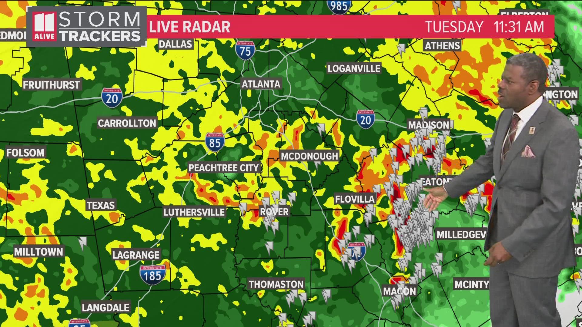 Heavy rain and storms expected today in north Atlanta