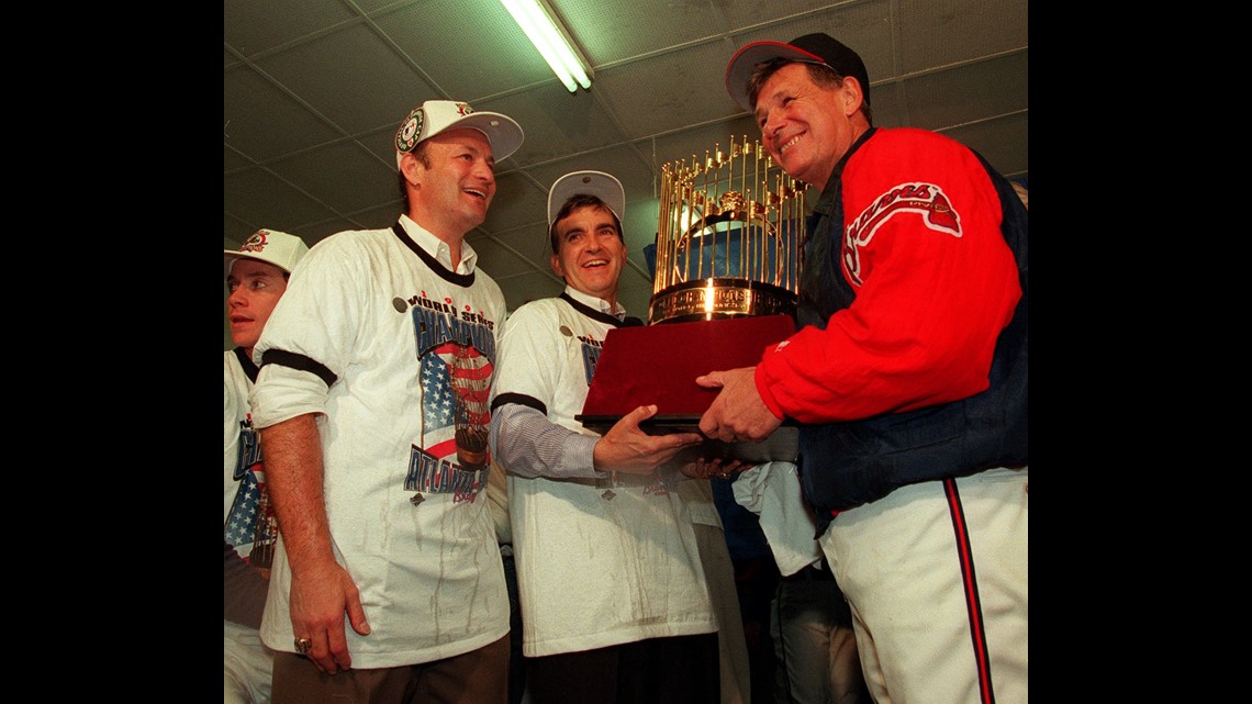 FOX Sports: MLB on X: After winning the NLCS, @Braves Manager Brian Snitker  visited with former manager Bobby Cox. @Ken_Rosenthal tells the story:   / X