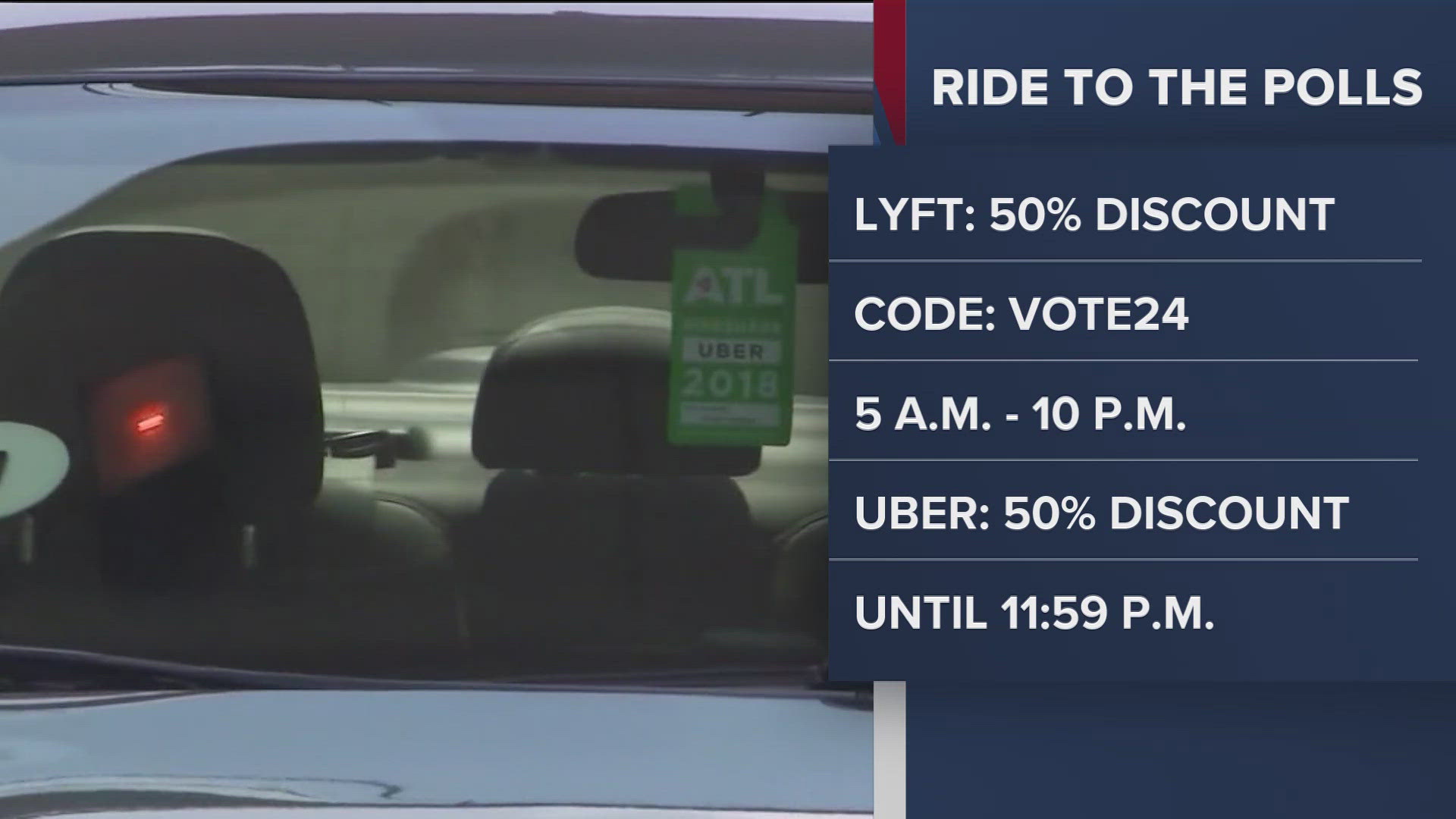 Lyft is offering a 50% discount.