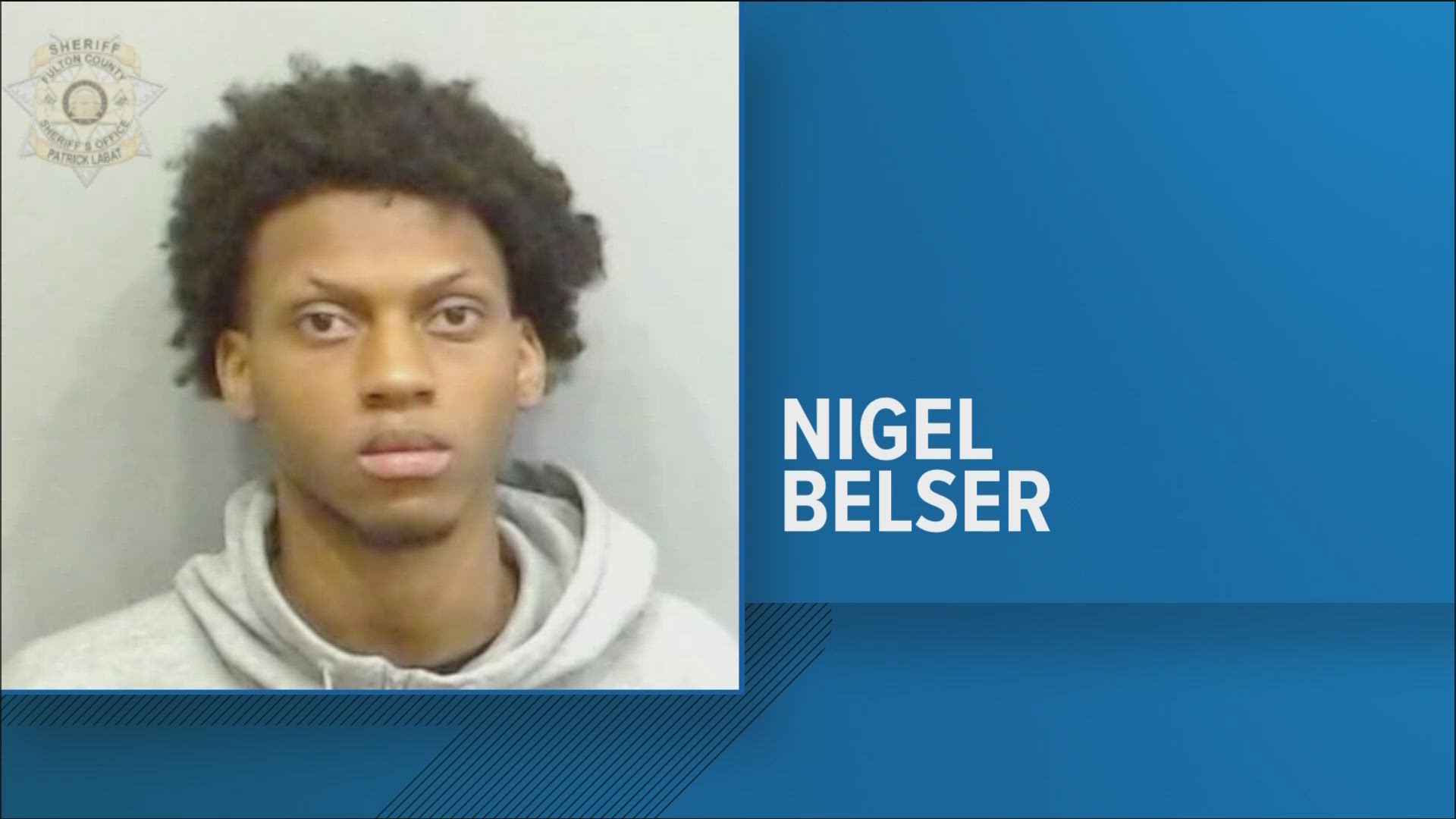 The Atlanta Police Department said Nigel Belser, 21, turned himself into the Fulton County Jail on Sunday. 