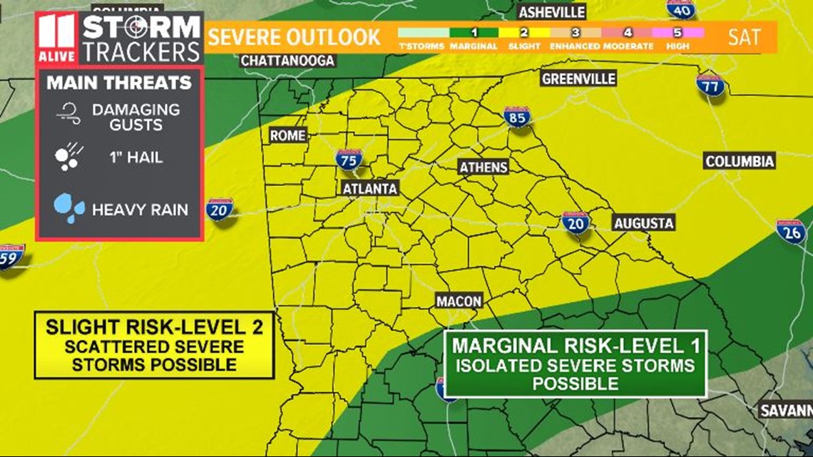 Saturday weather Severe storms possible