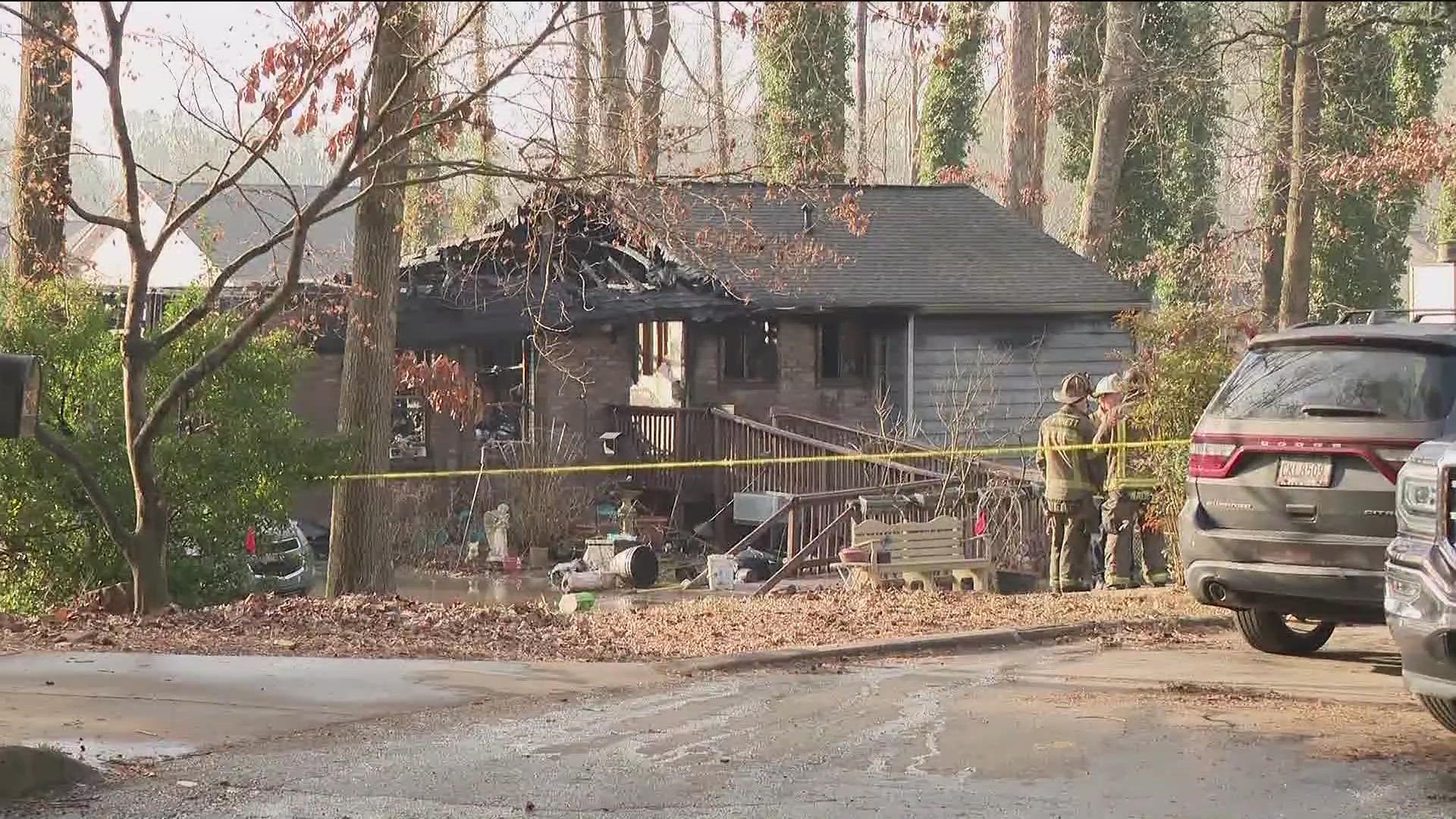 Officials say at least 5 people were in the home, but were all accounted for at the time of the fire.