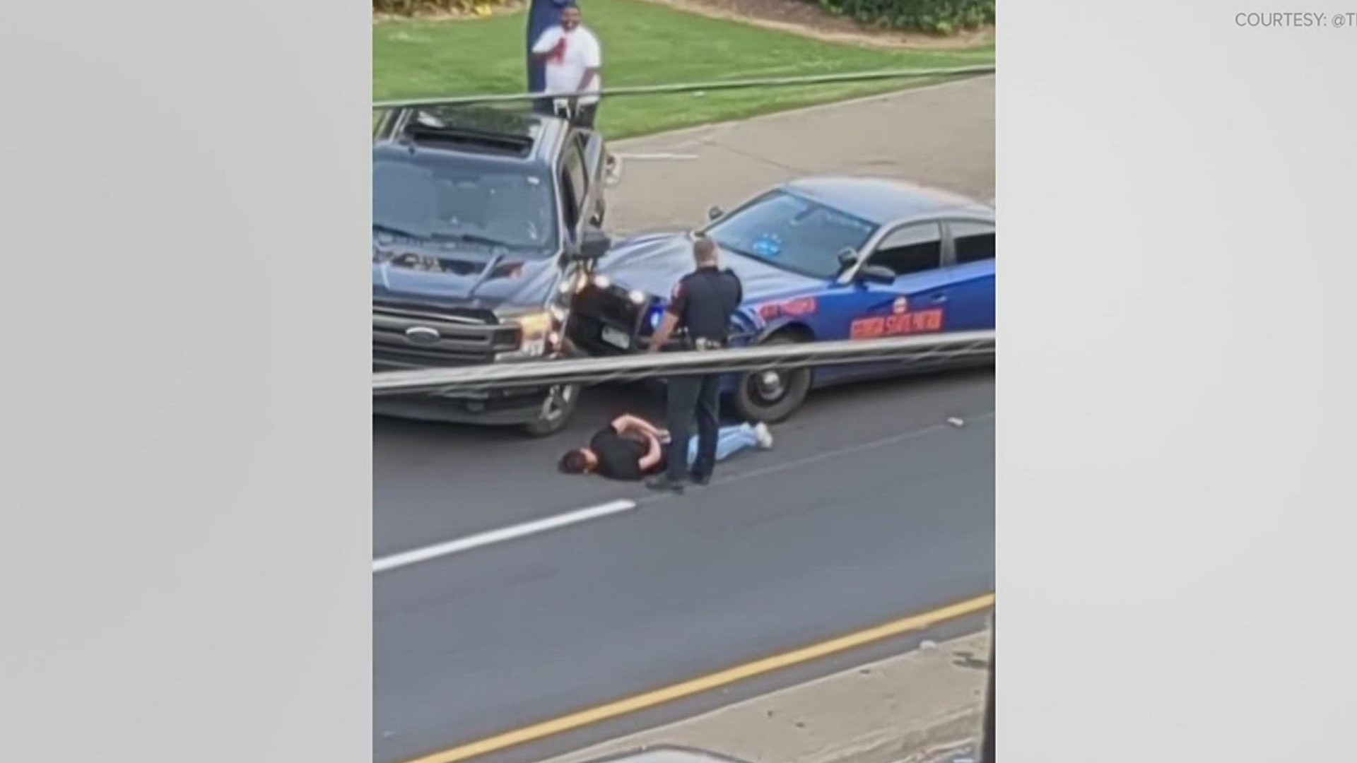 The Georgia State Patrol trooper stopped the driver with a Pit Maneuver, all caught on camera.