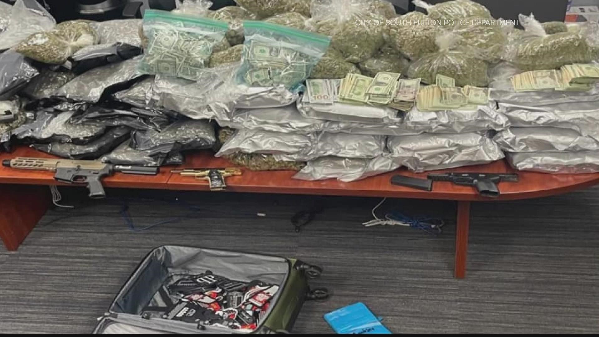 Police in South Fulton ended up finding much more than a laptop, including drugs, debit cards and weapons.