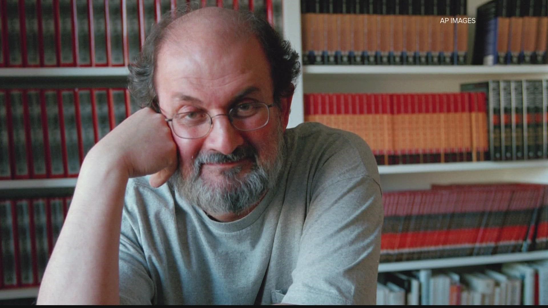 Salman Rushdie, whose novel “The Satanic Verses” drew death threats from Iran’s leader in the 1980s, was stabbed by a man who rushed the stage.