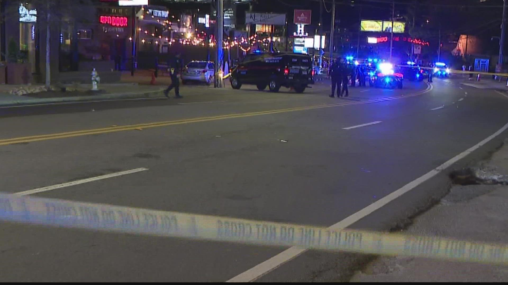 Atlanta Police say a fight inside a Buckhead bar spilled outside when those involved were kicked out.