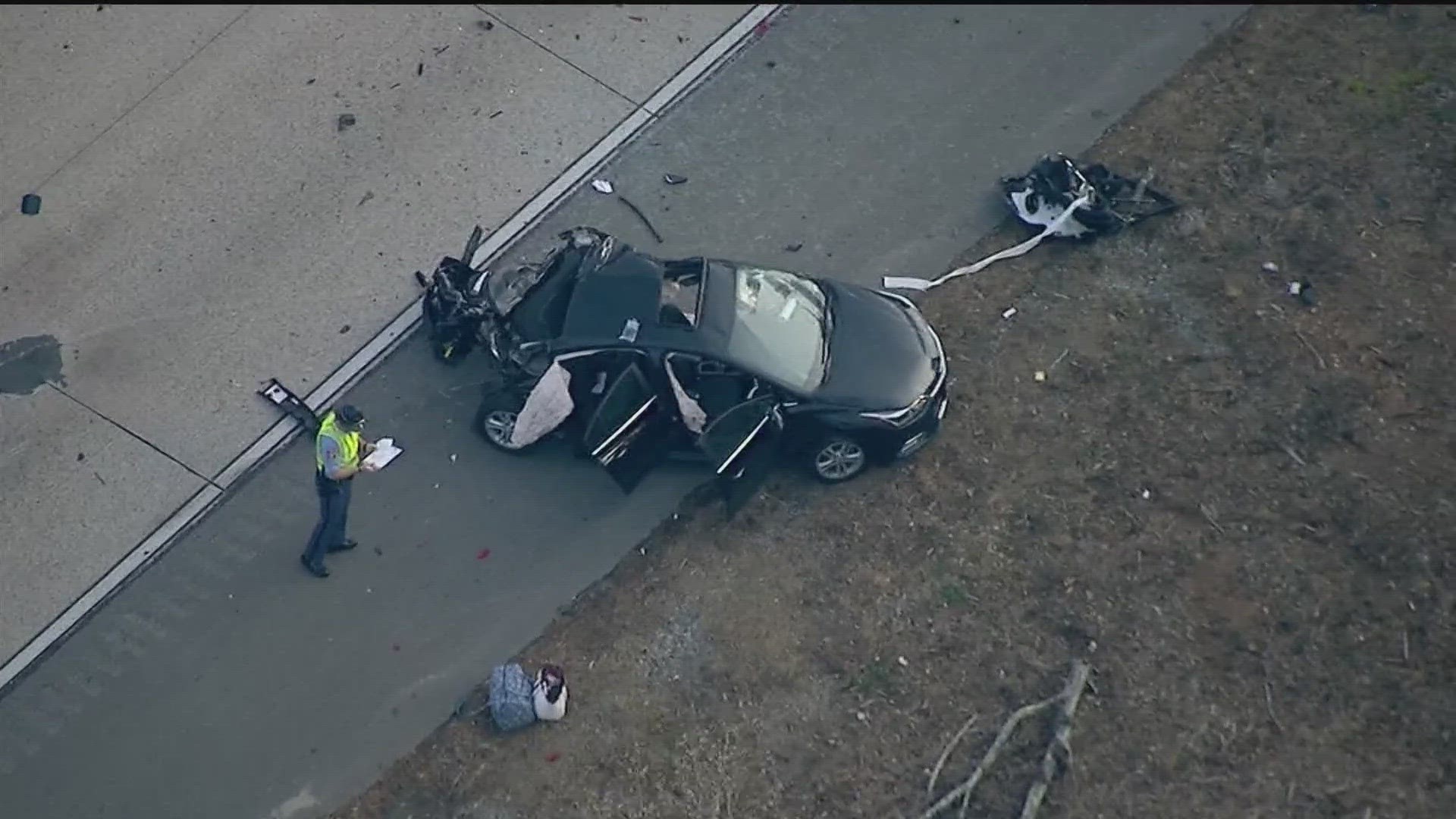 A stretch of Georgia 400 south was shut down in Forsyth County on Thursday afternoon after a chase led to multiple wrecks, the Forsyth County Sheriff's Office said.