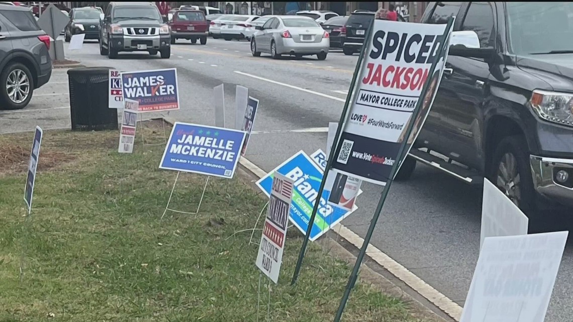Political signs in College Park - Vimarsana News
