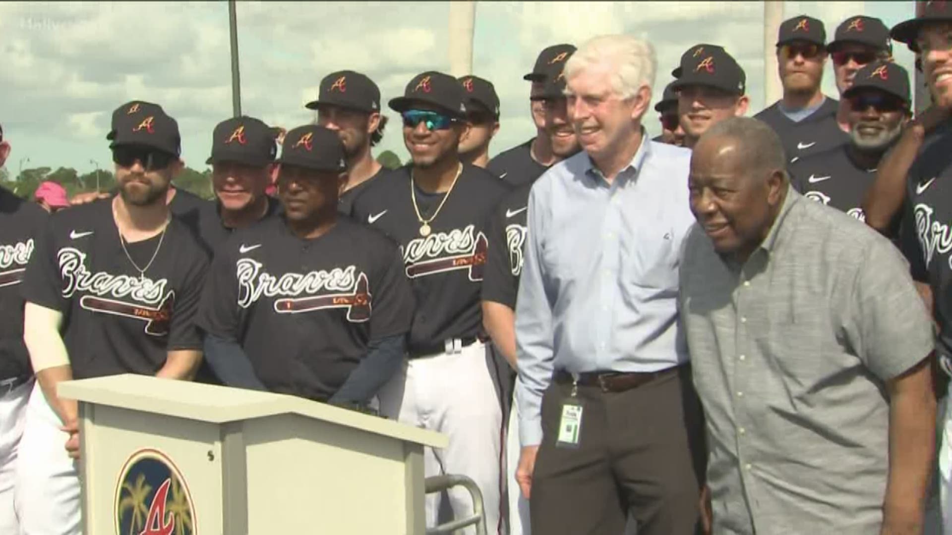 Spring training for the Atlanta Braves has just begun in Florida, and the team took time out to recognize a living legend.