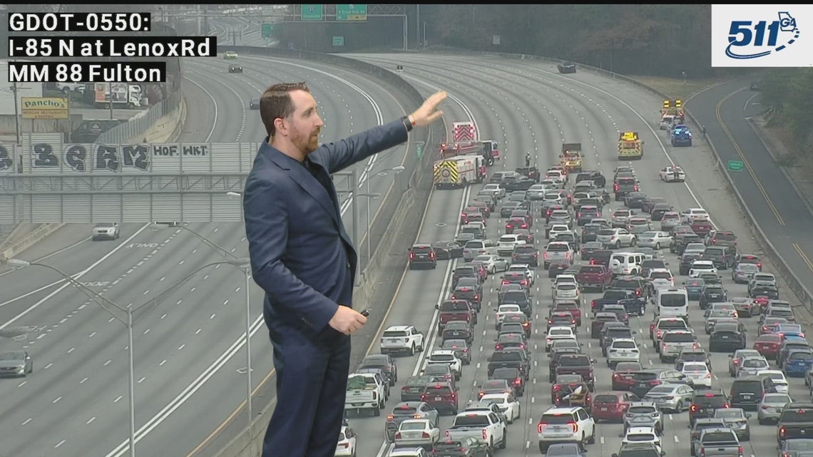 Traffic Alert: Crash on I-85 NB shuts down all lanes in DeKalb