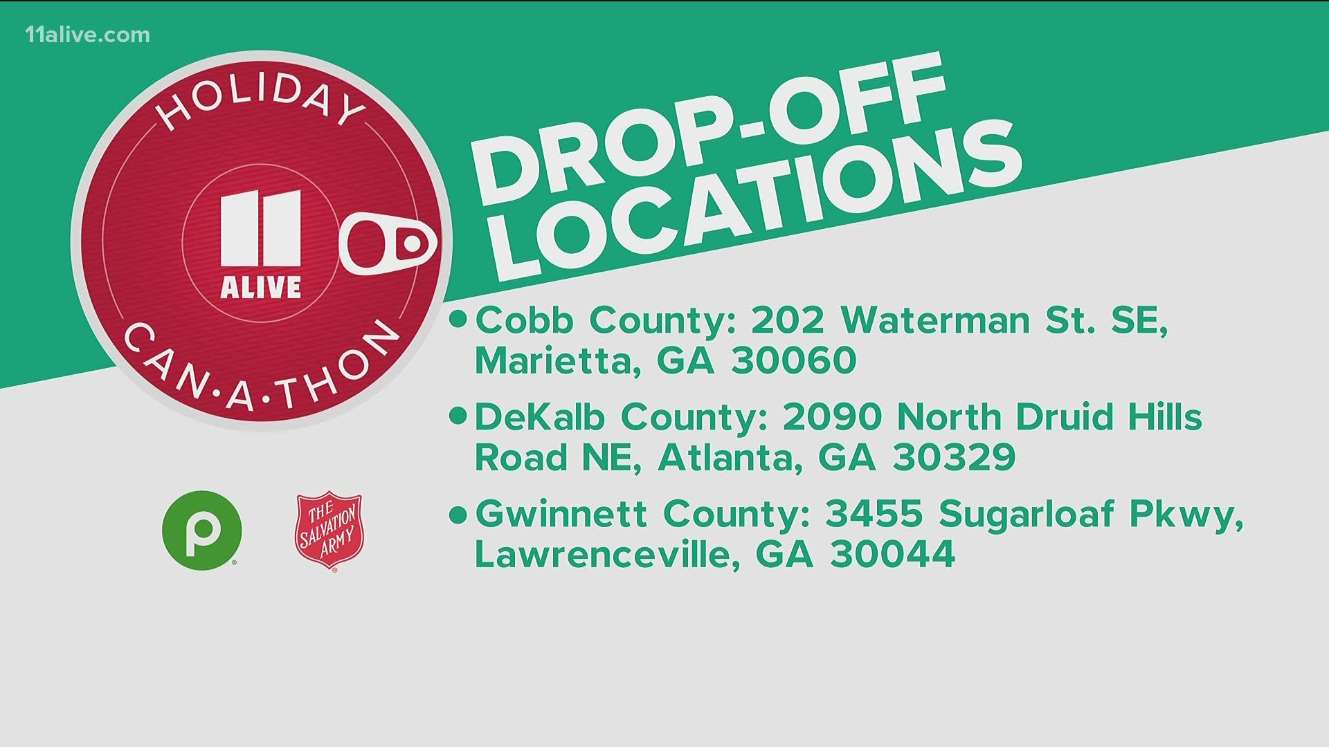 These are drop-off locations for Can-A-Thon