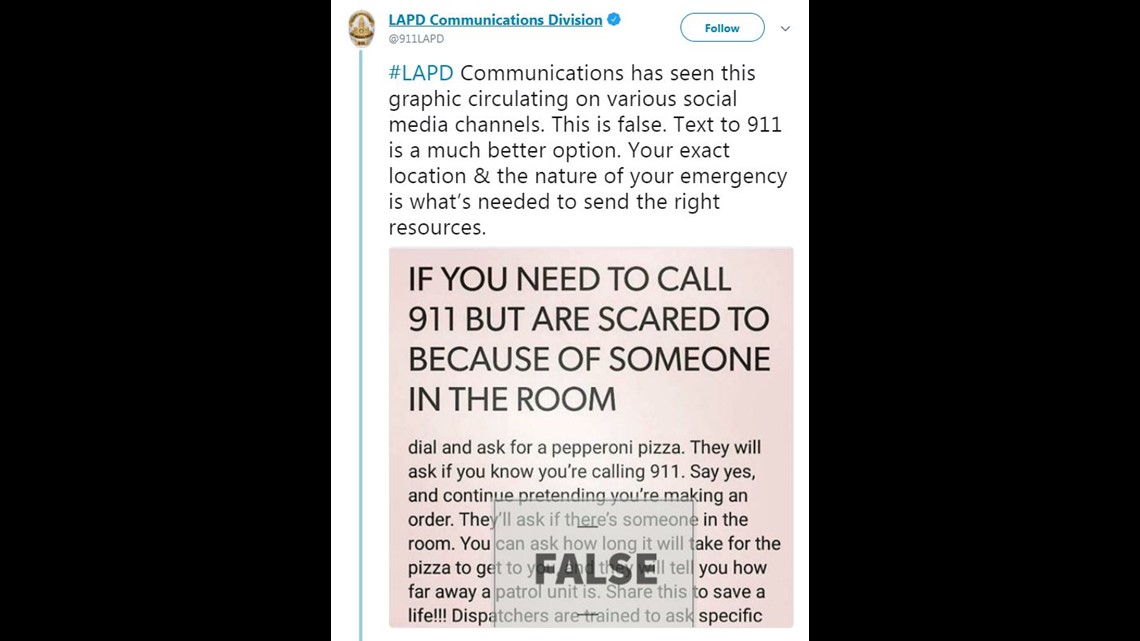 VERIFY: Is there a 'pizza' code for 911 calls? | 11alive.com