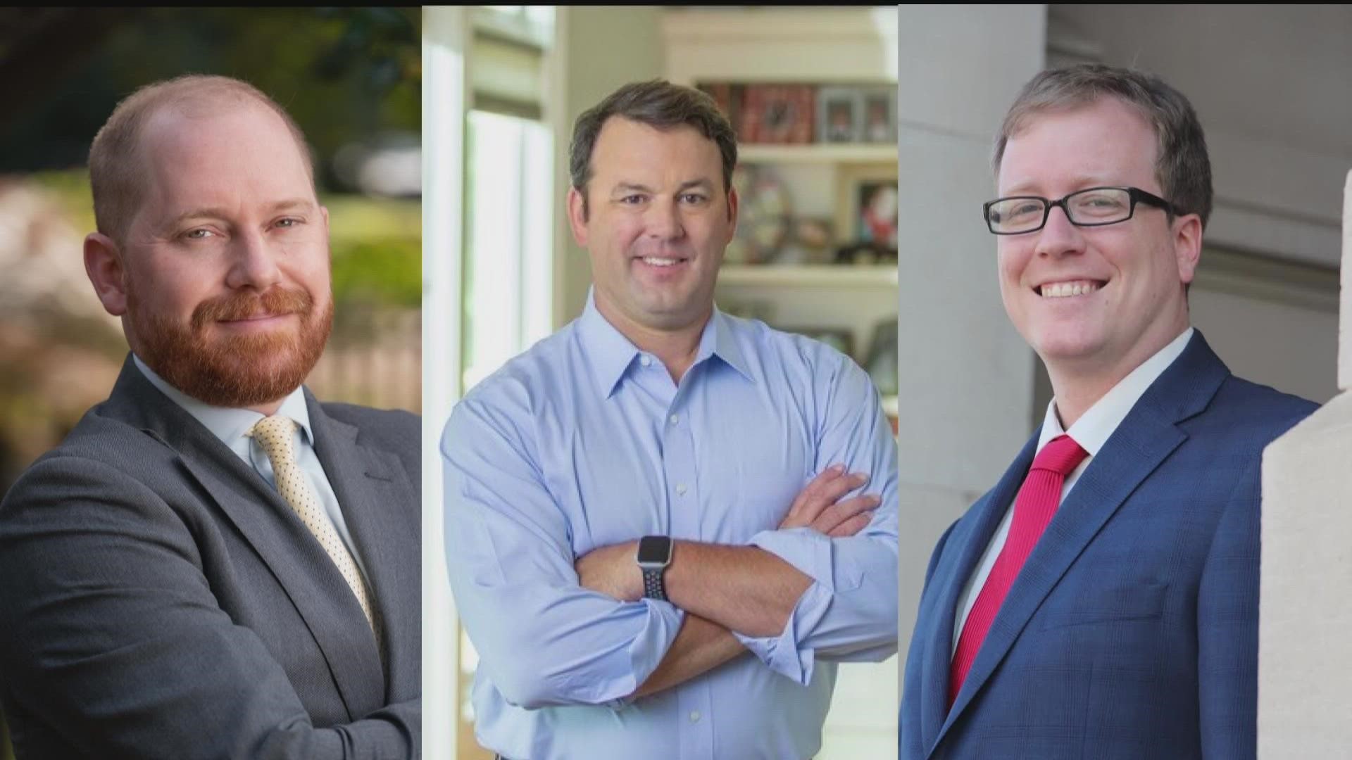 A snapshot of three major races in Georgia: Lieutenant governor, Attorney General, and State School Superintendent.