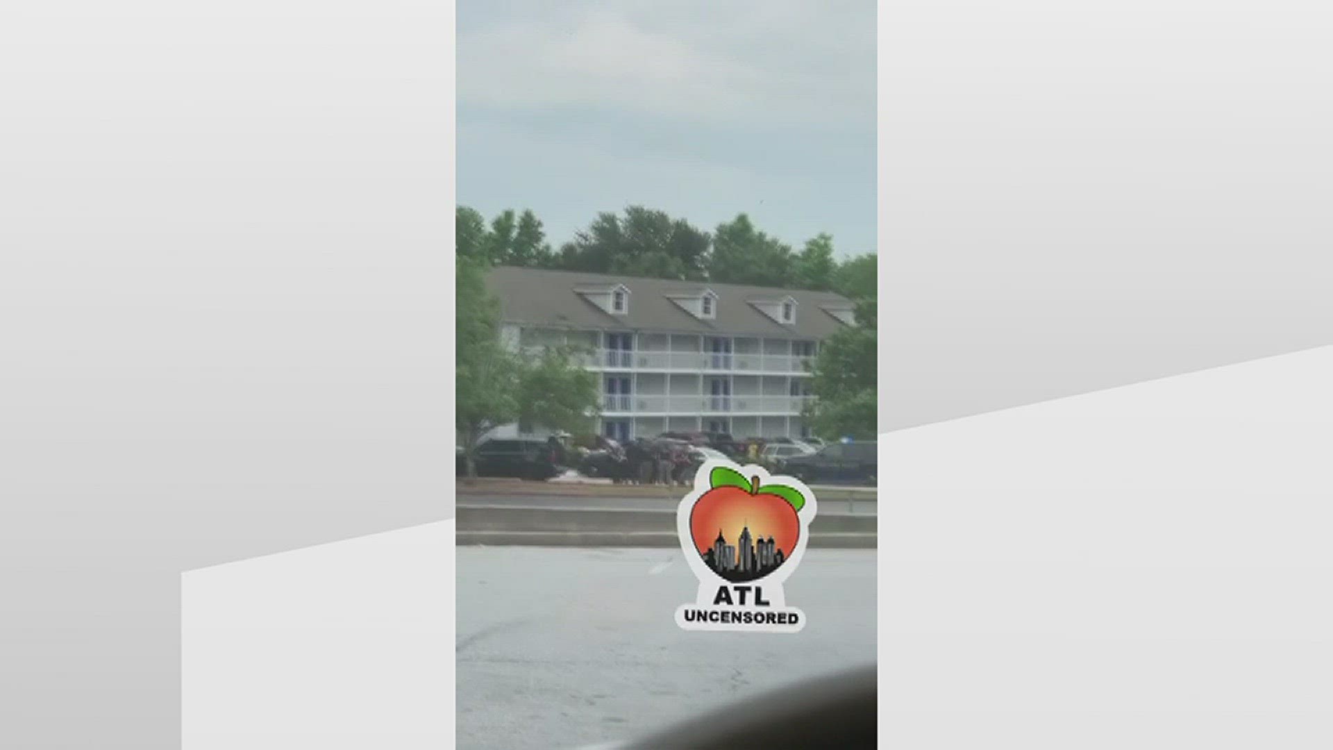 Video from a passerby shows the scene at the hotel in Conyers.