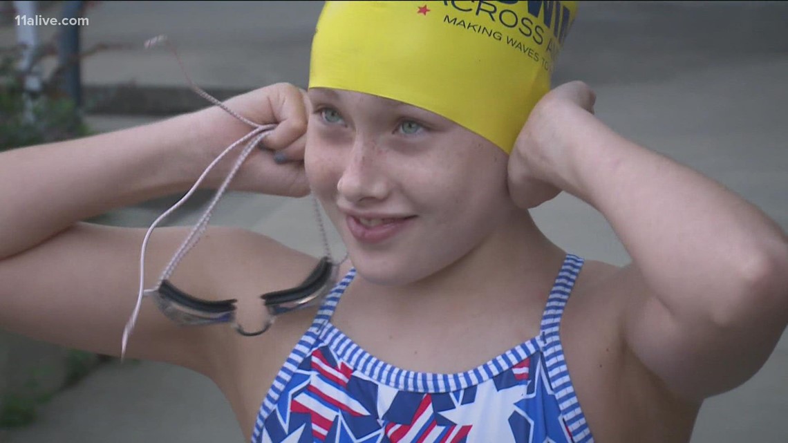 Mom's swimming tour honoring teen daughter who died of cancer comes back to Atlanta