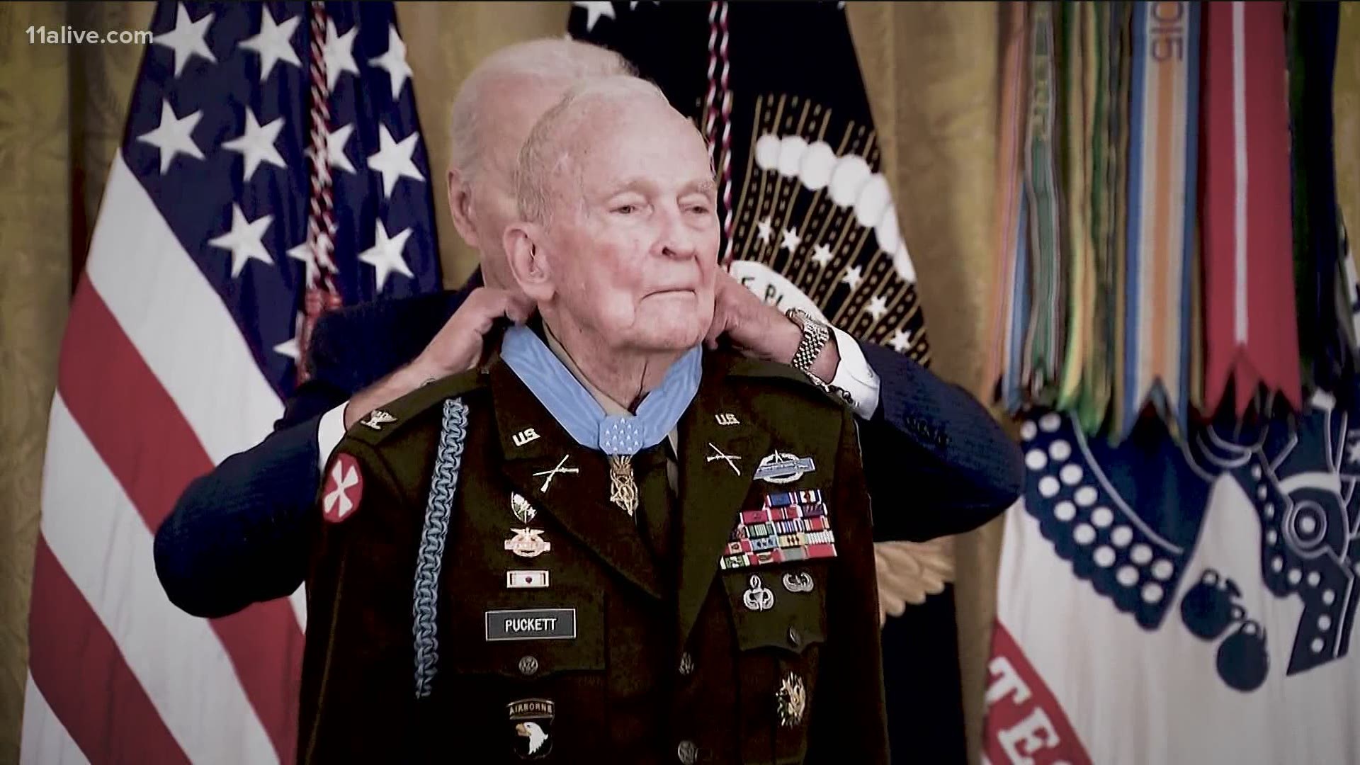 Retired Army Colonel Ralph Puckett received the Medal of Honor for his acts of "gallantry and intrepidity" during the Korean War.