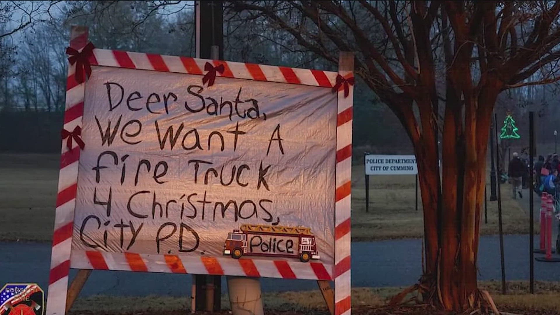 It started with firefighters putting a sign outside the police department.