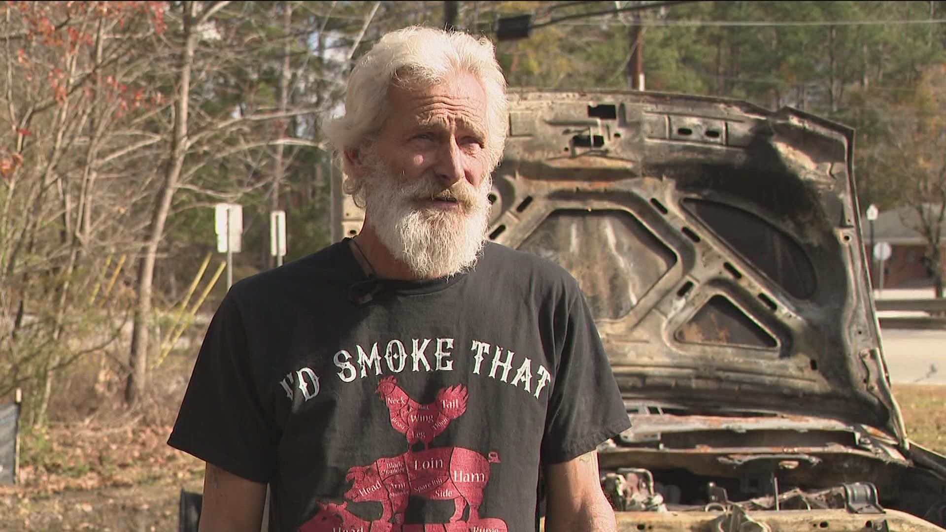 The Paulding County man said squatters torched his truck.