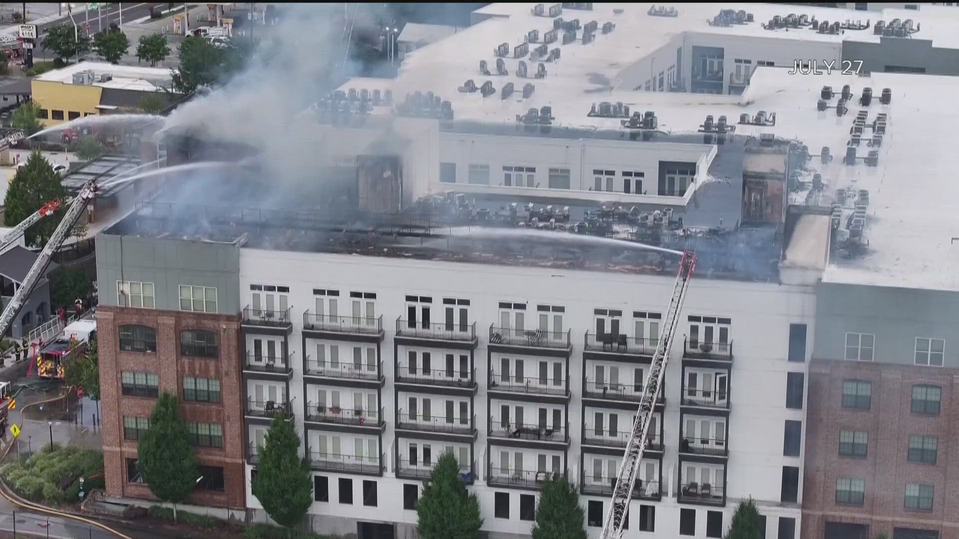 All residents were displaced at Bell Collier Village apartment complex off Howell Mill Road in Atlanta.