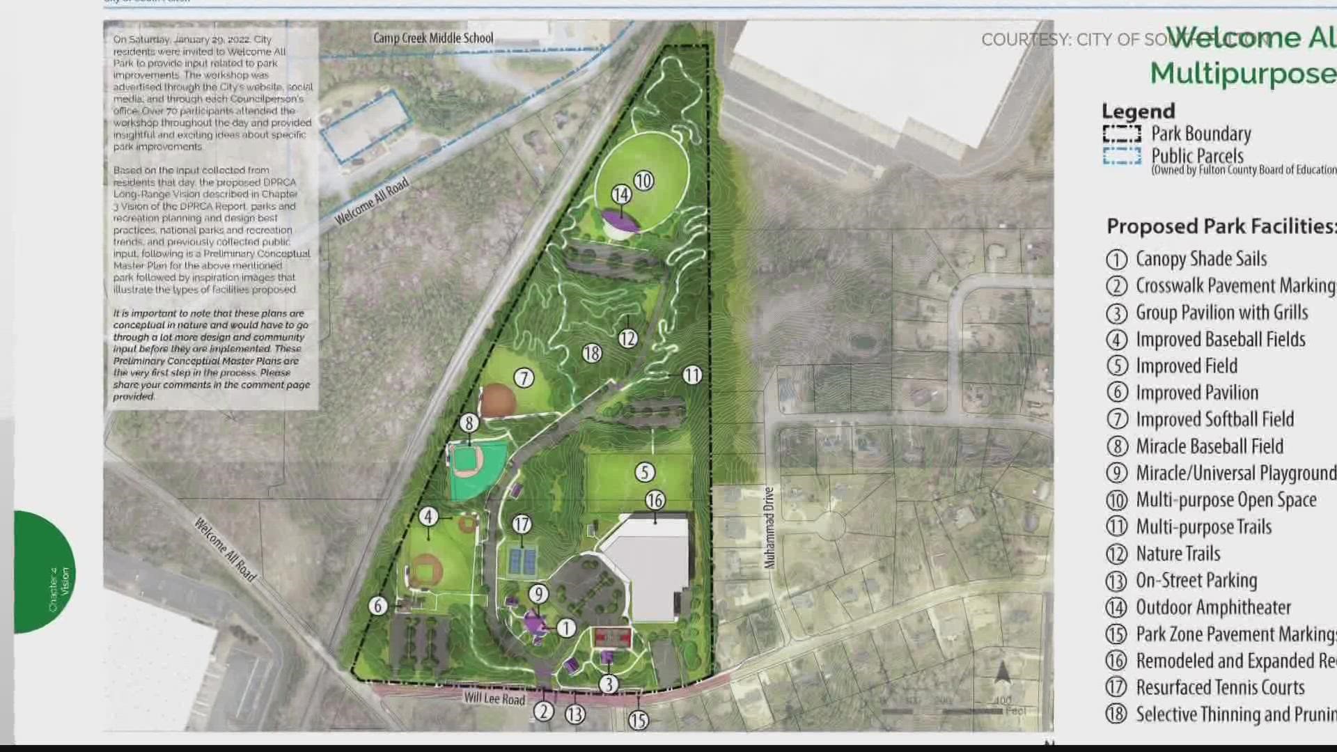 The parks and recreation division of the city has proposed several improvements.