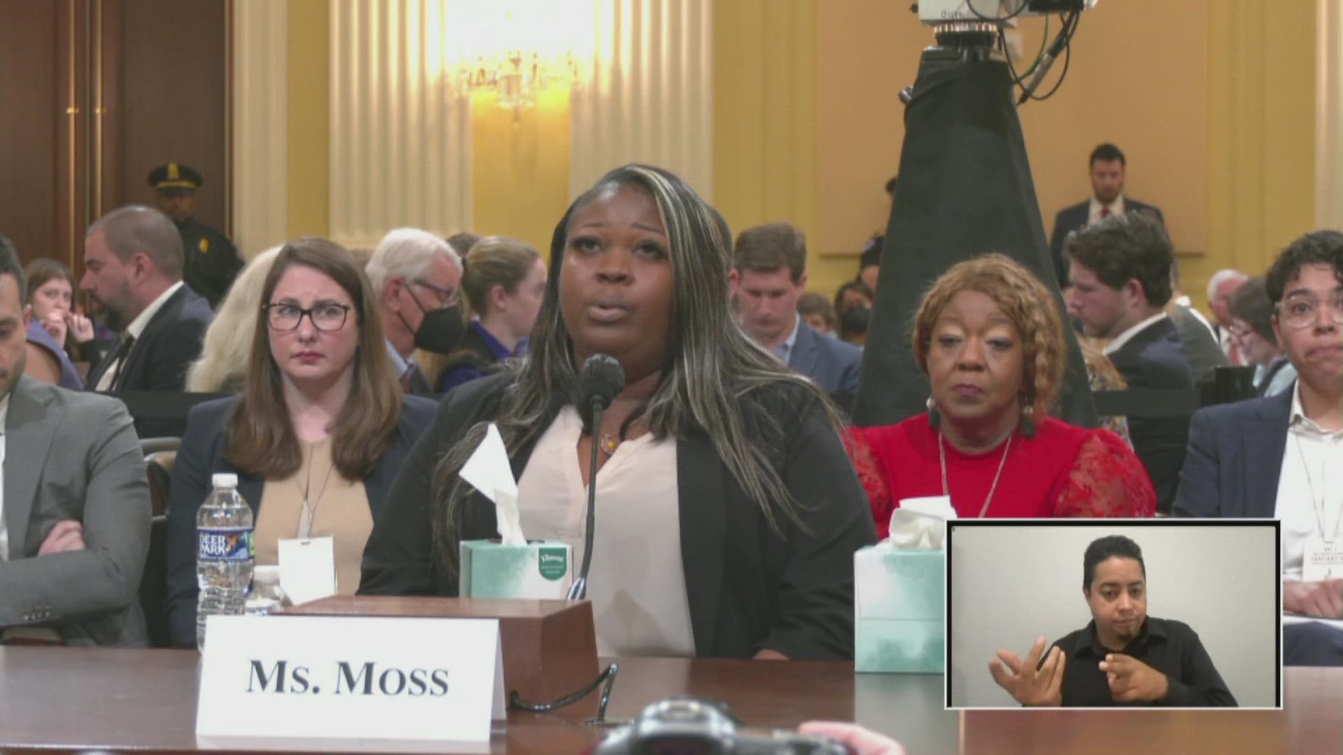 Wandrea' "Shaye" Moss testified for the Jan. 6 Committee on Tuesday.