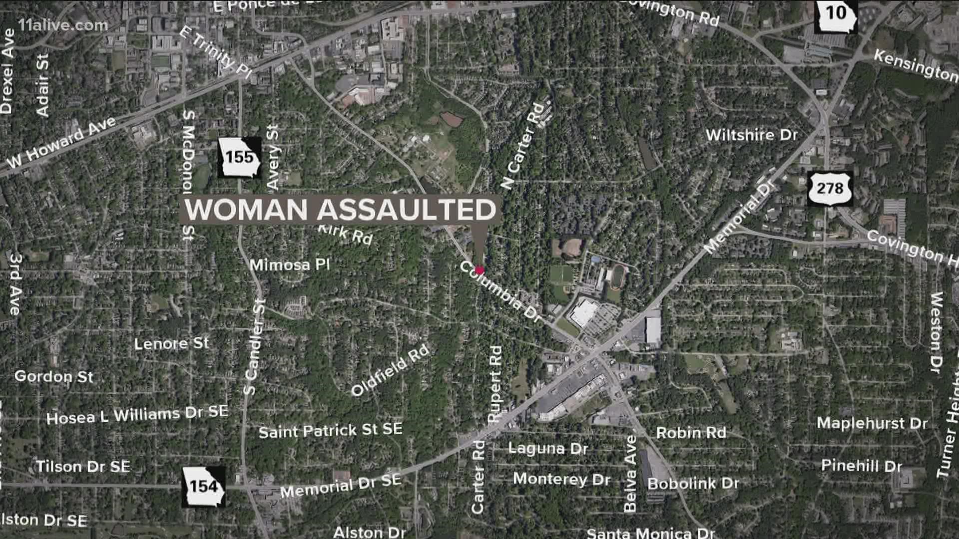Authorities are investigating after a woman was attacked while on a trail in Decatur on Sunday.