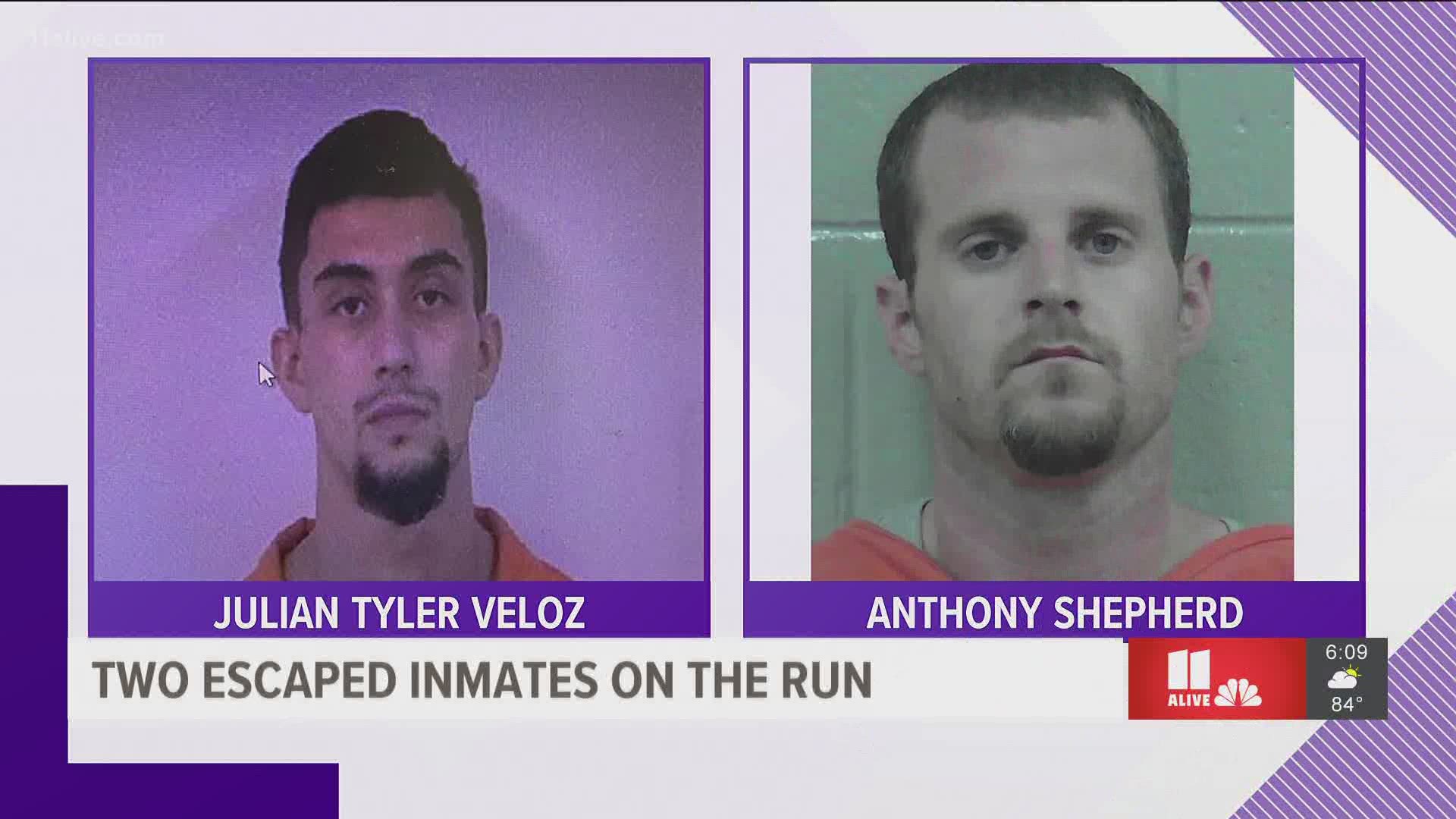 Law enforcement in two different counties are looking for Julian Tyler Veloz and Anthony Shepherd