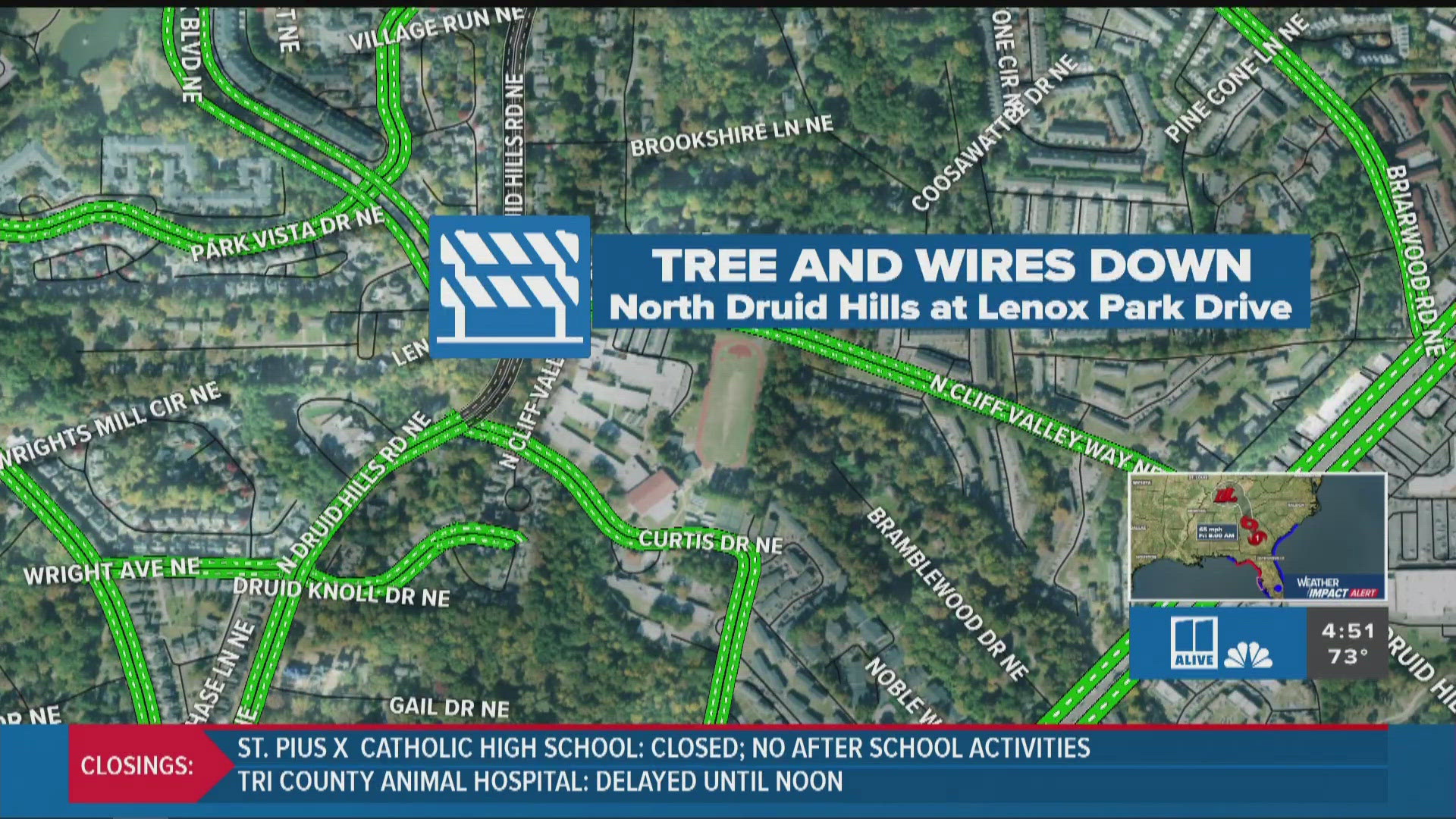 Trees and wires are down.