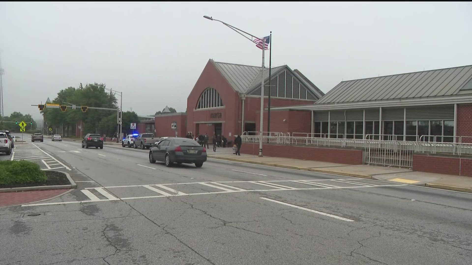 The shooting occurred in the bus loop of the station around 9:26 a.m., according to the MARTA Police Department.