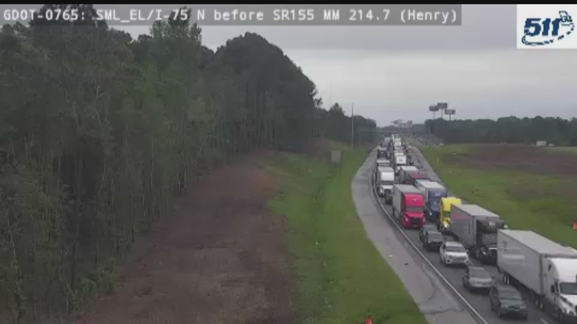 Several lanes blocked after crash on I-75 north before SR 155 in Henry ...