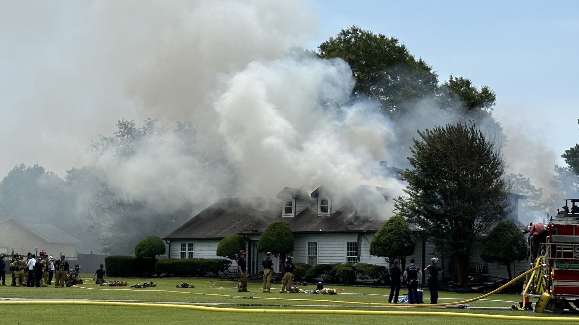 The fire happened at a home located on 1280 Coffee Road around 11:02 a.m.